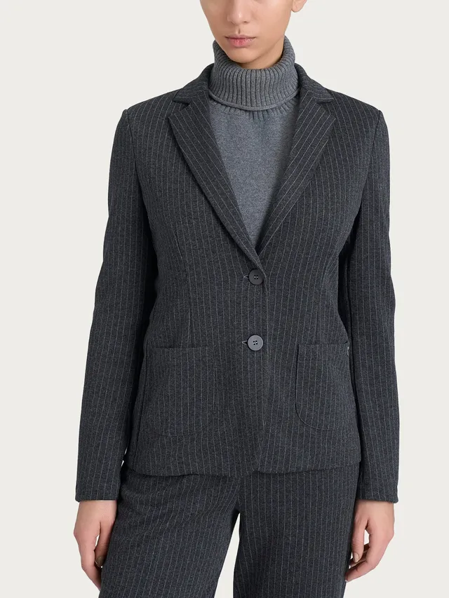 Ragno Eco Jacquard Blazer gessato fantasia scuro regular