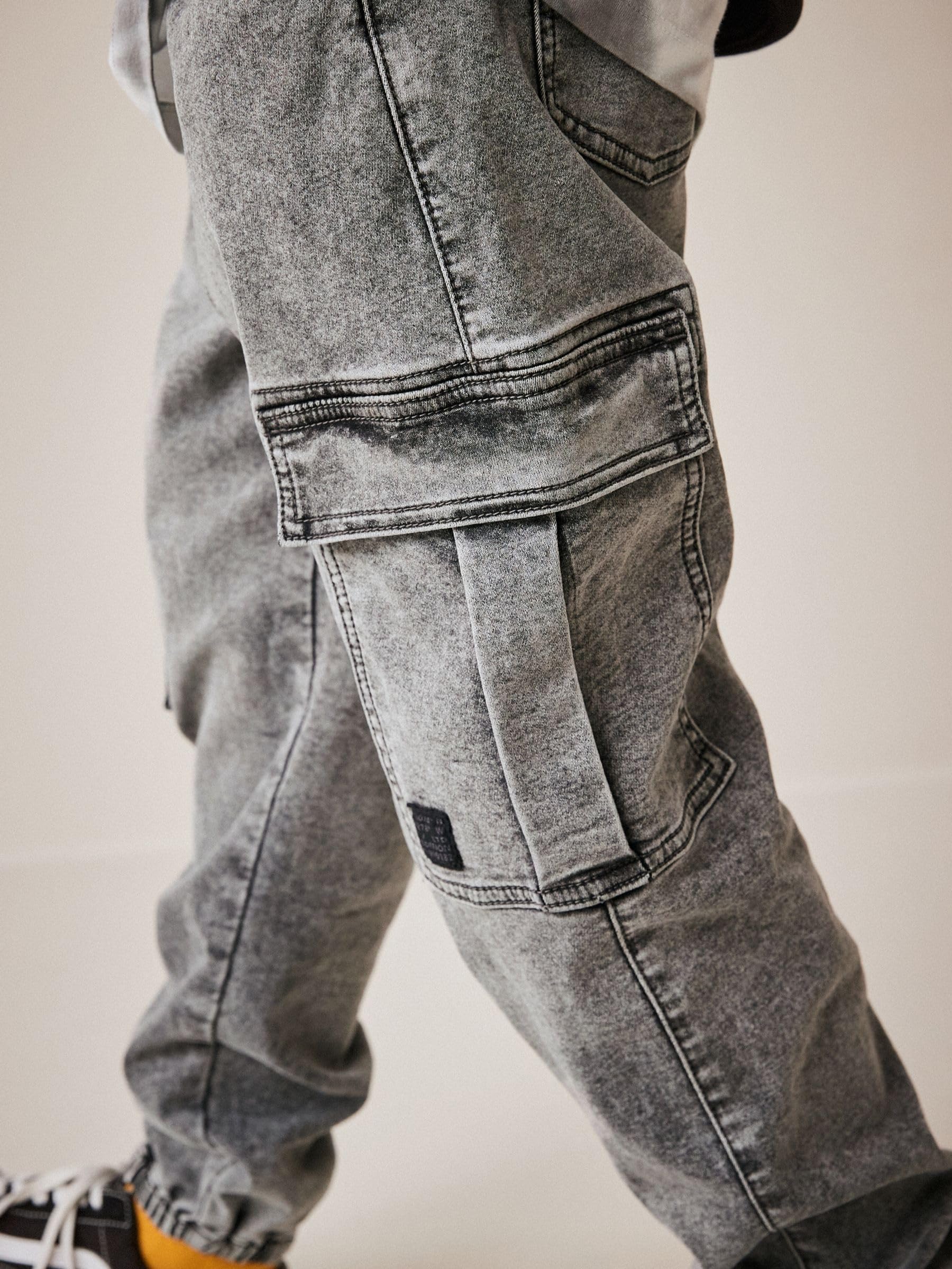 Next Ragazzo Jeans Cargo 98 grigio vita elasticizzata