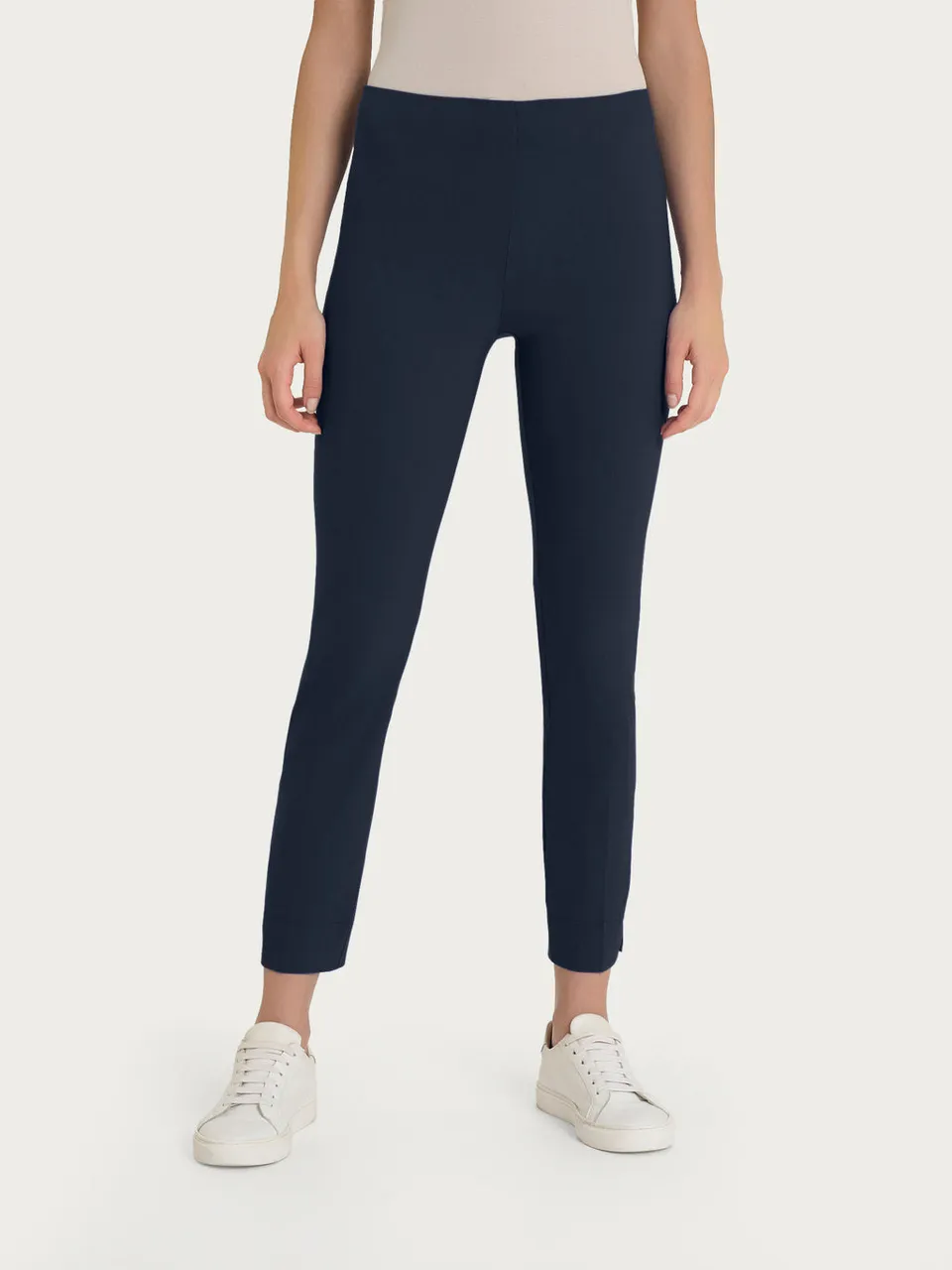 Ragno Super Fresh pantaloni pinocchietto donna blu spacco anti-piega