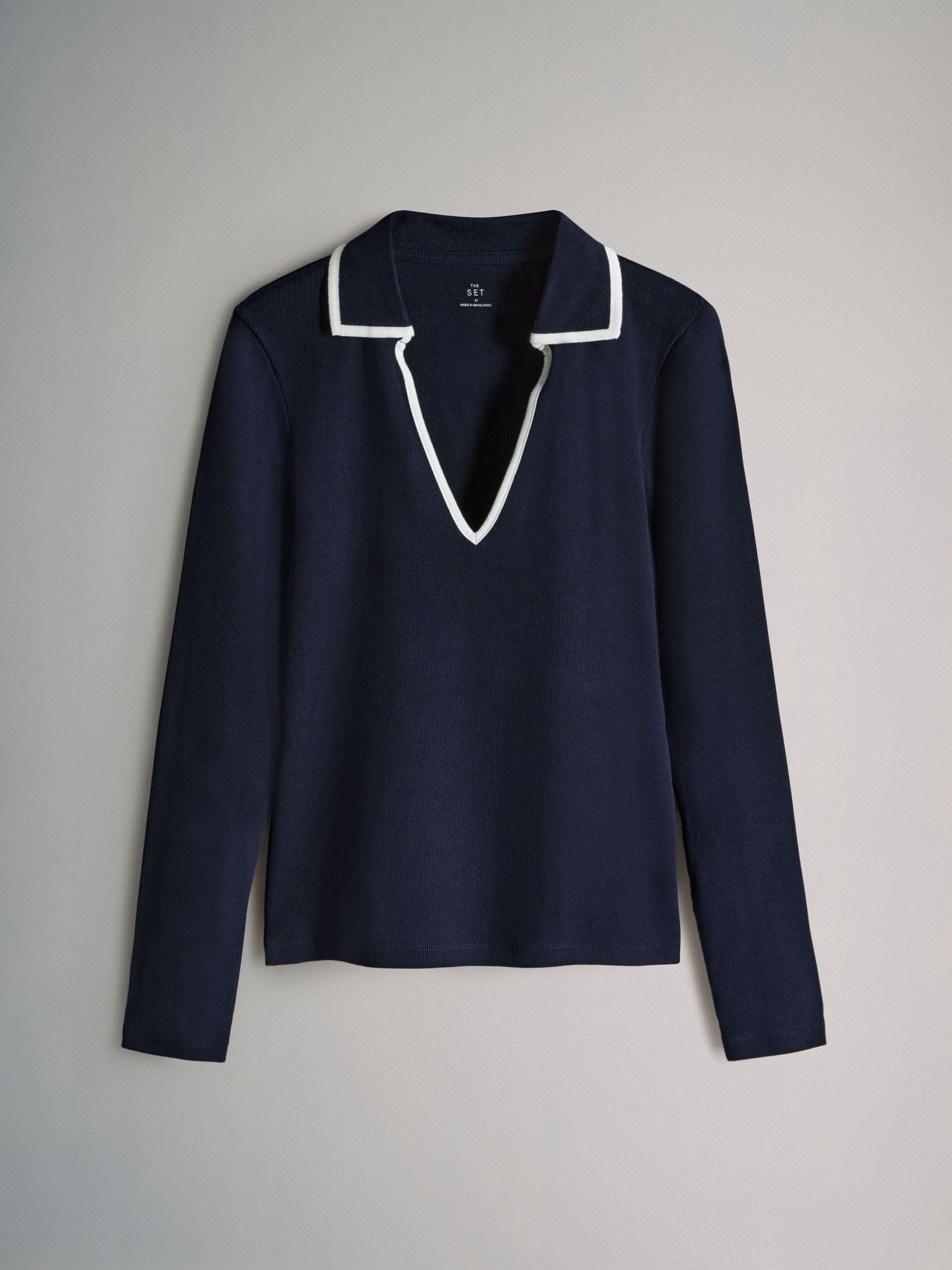 Geo Next The Set maglia coste 3 pezzi collo contrasto