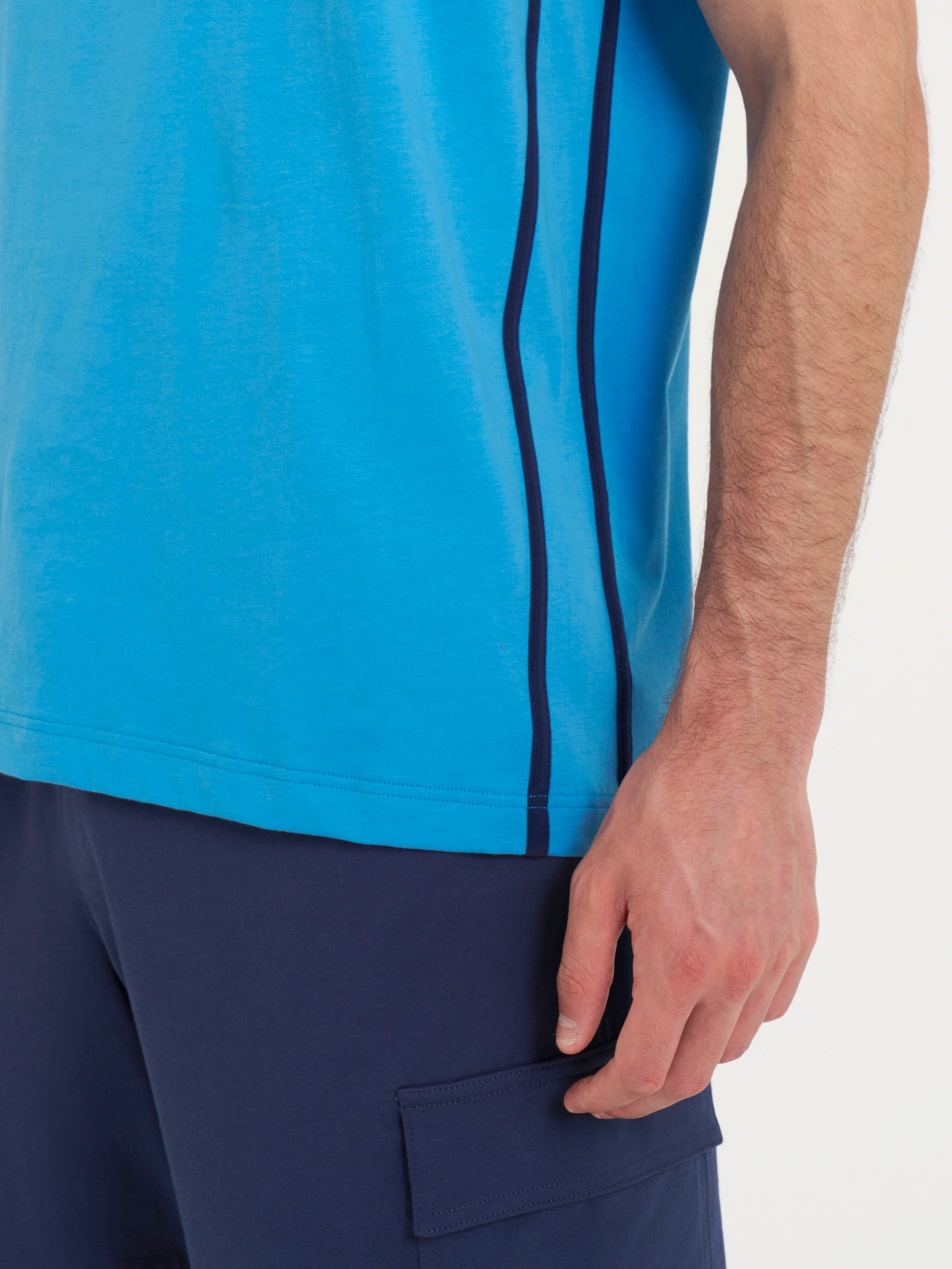 Ragno Jersey Cotone Canottiera Spalla Larga azure puro cotone