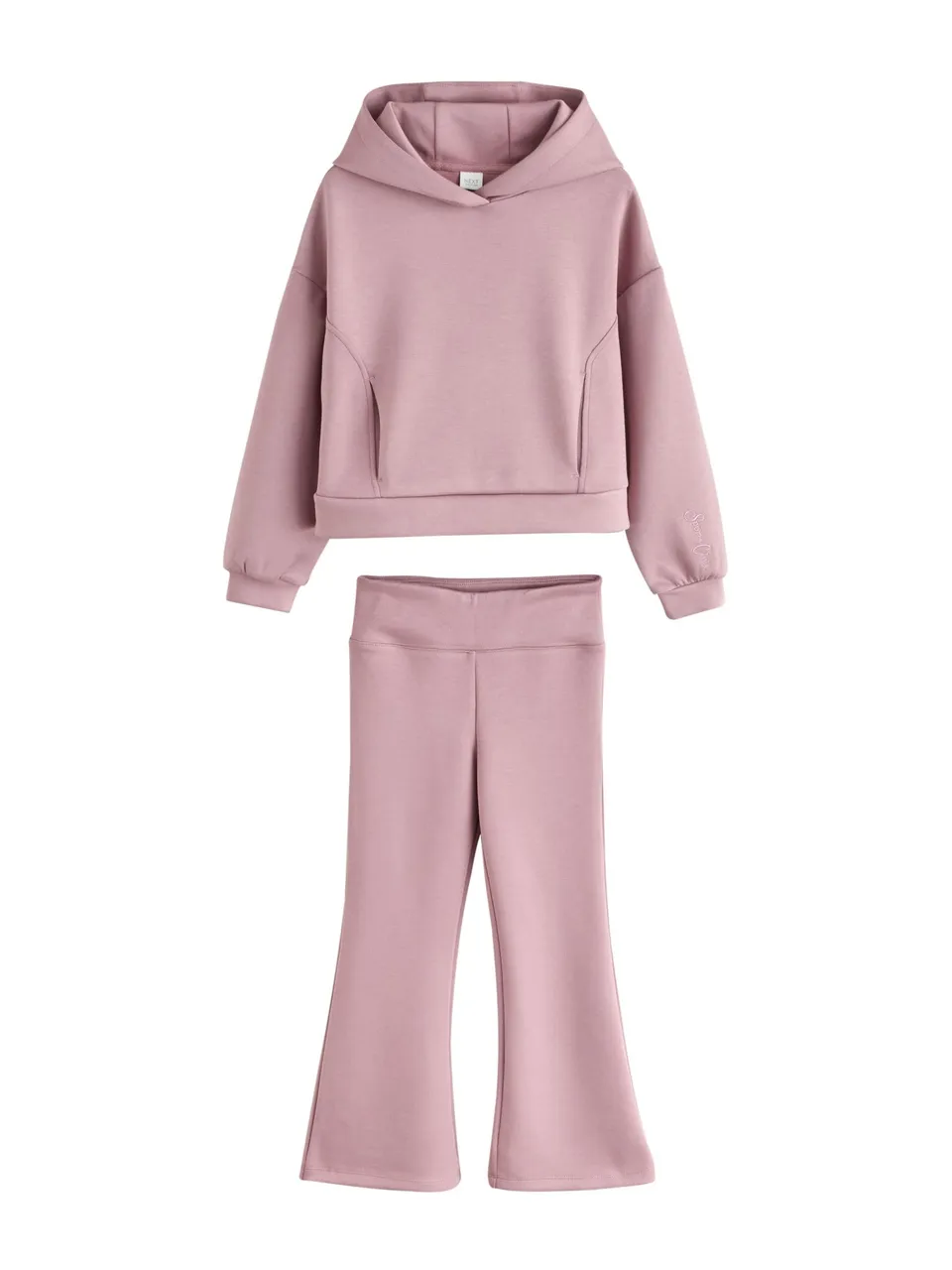 Next completo hoodie pantaloni bambina scampanato