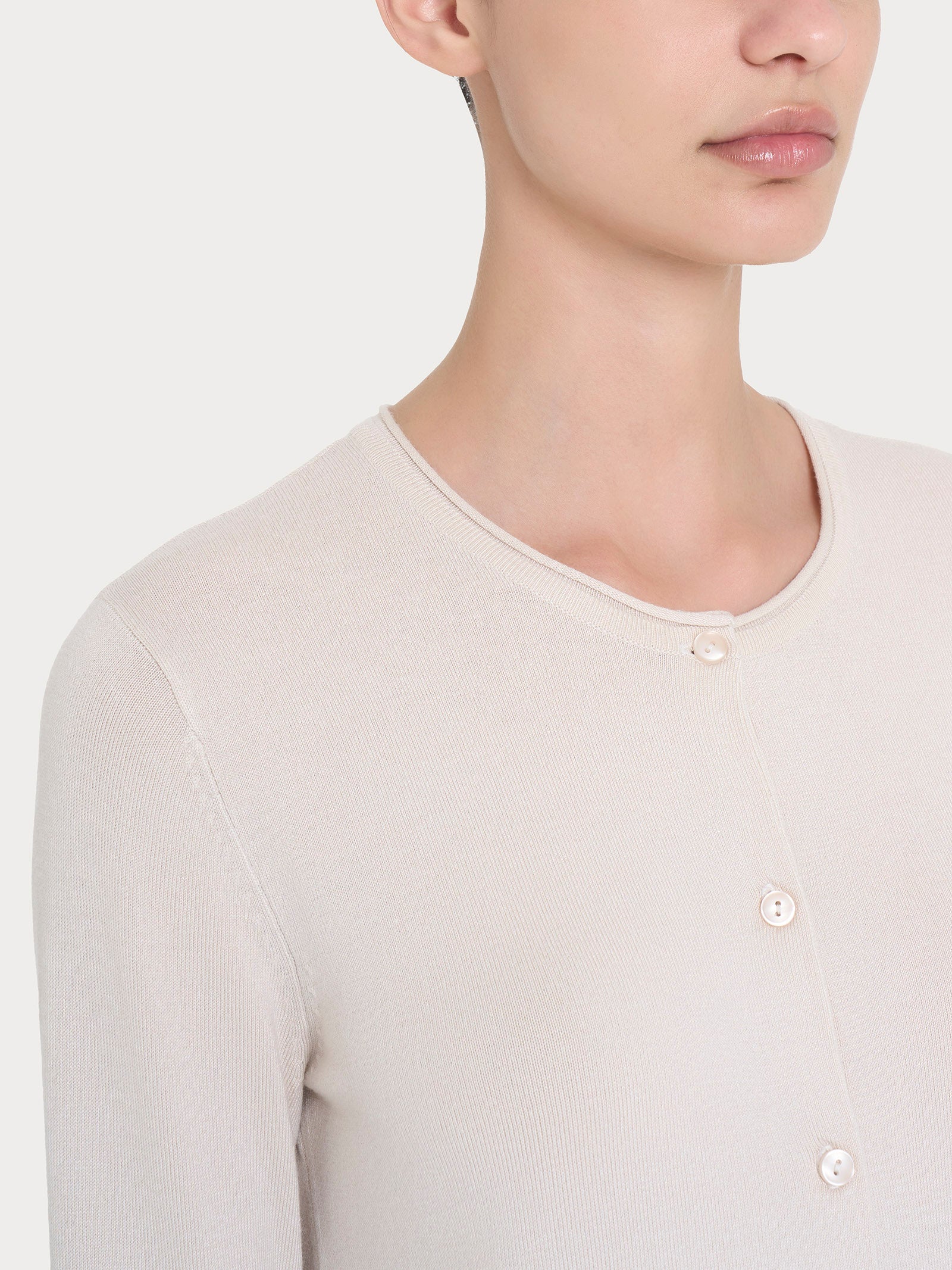 Ragno Four Seasons cardigan bottoni champignon misto viscosa