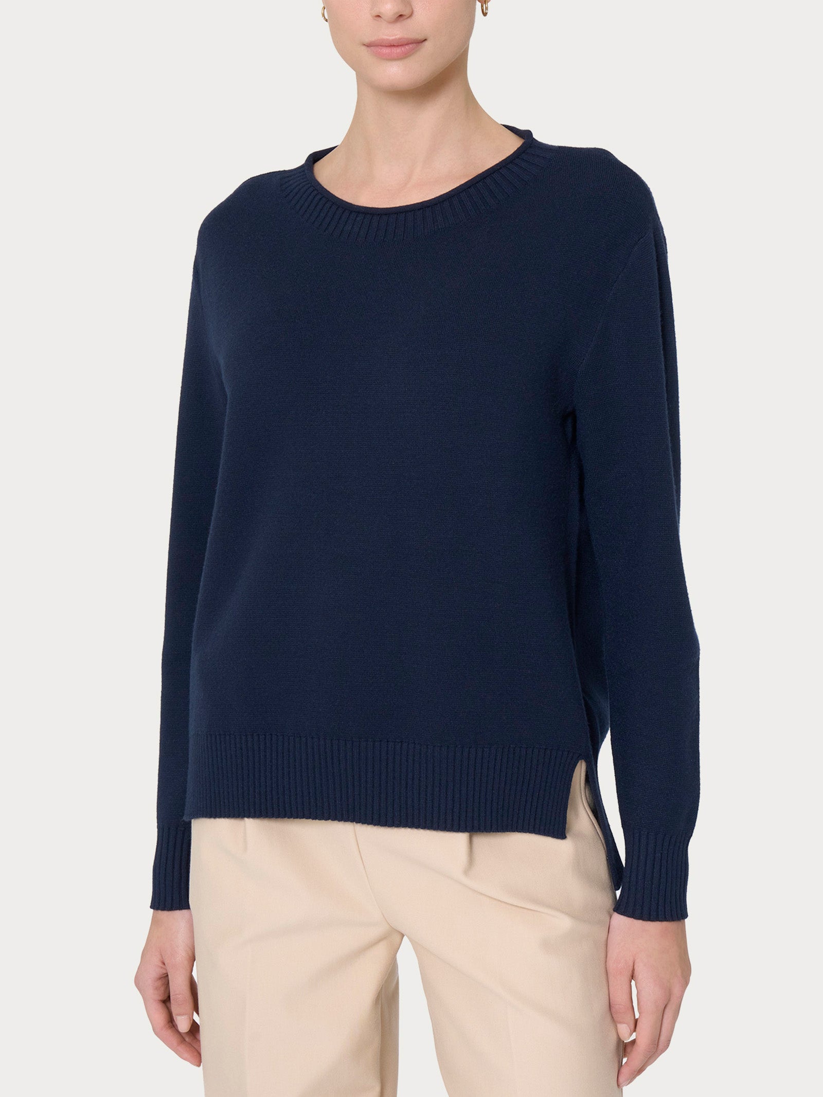 Ragno Super Soft Maglia Girocollo Blu Misto Viscosa