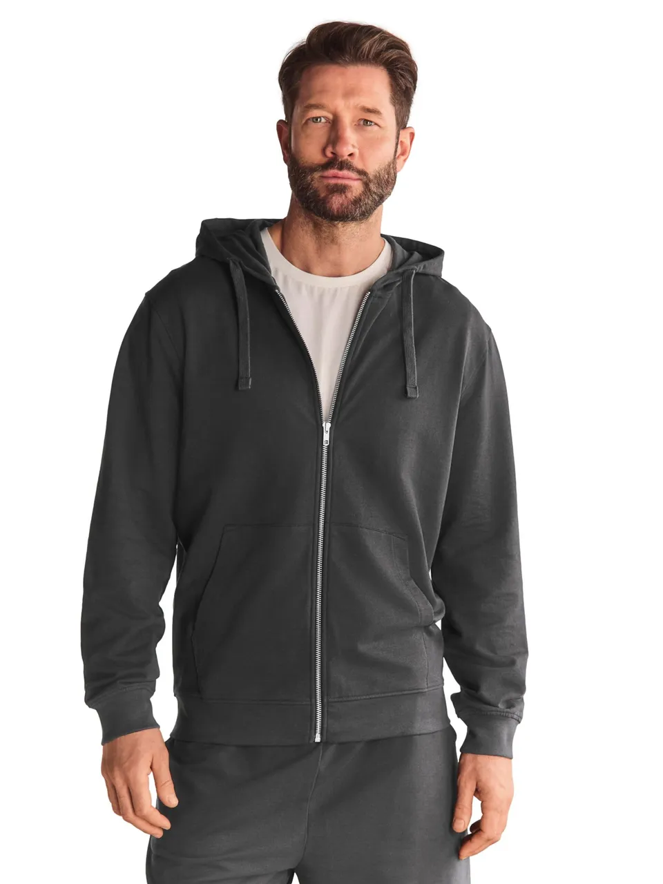 Next felpa uomo con cappuccio e zip in cotone leggero