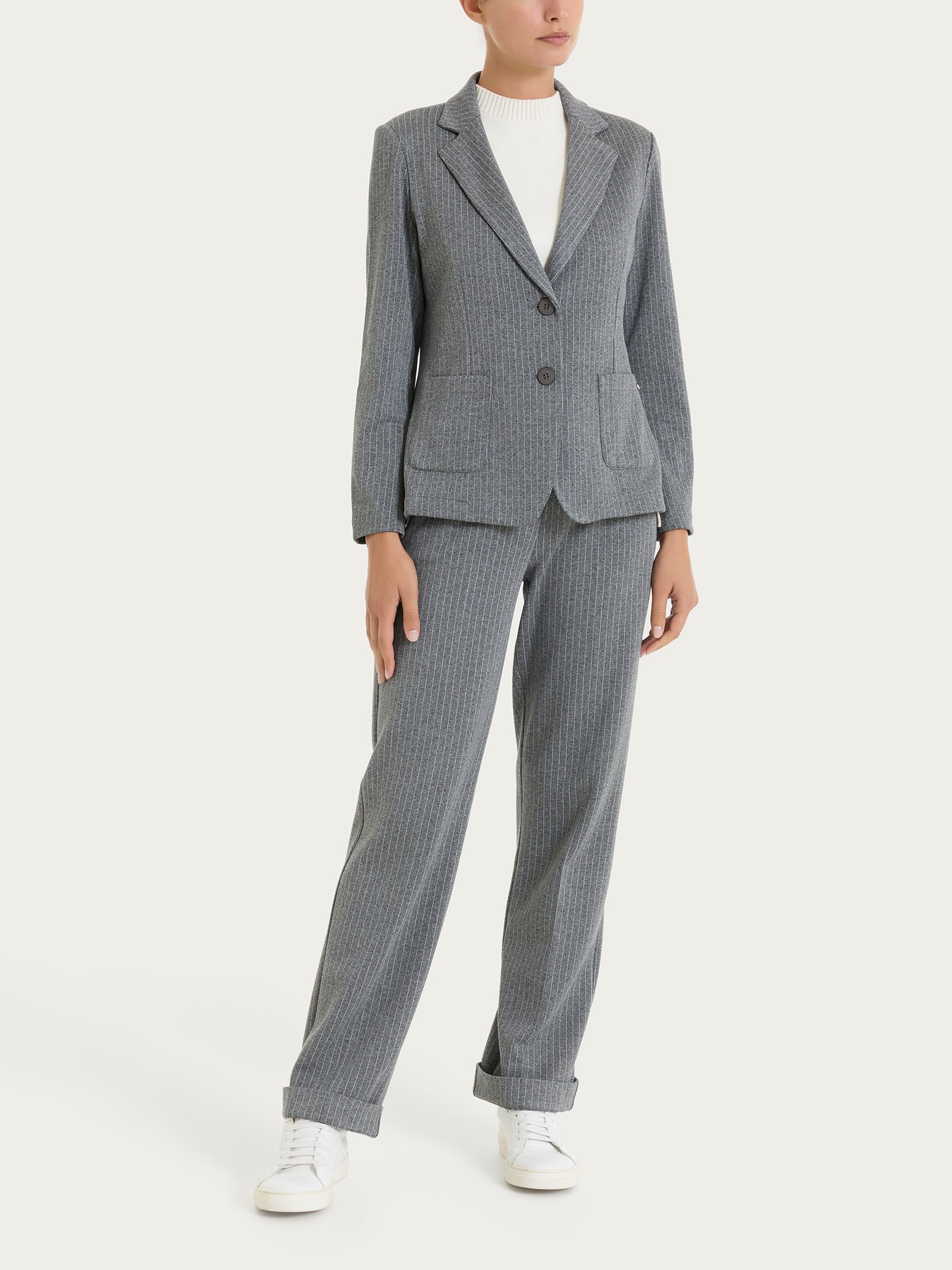 Ragno Eco Jacquard blazer gessato grigio Ardesia