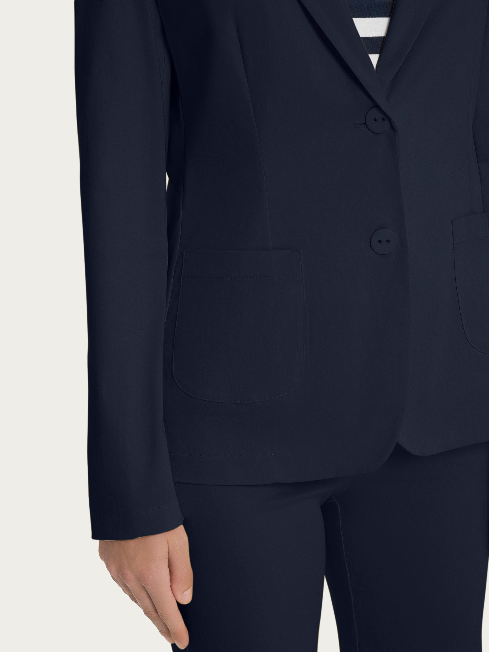 Ragno Satin Power Blazer Due Bottoni Bleu cotone