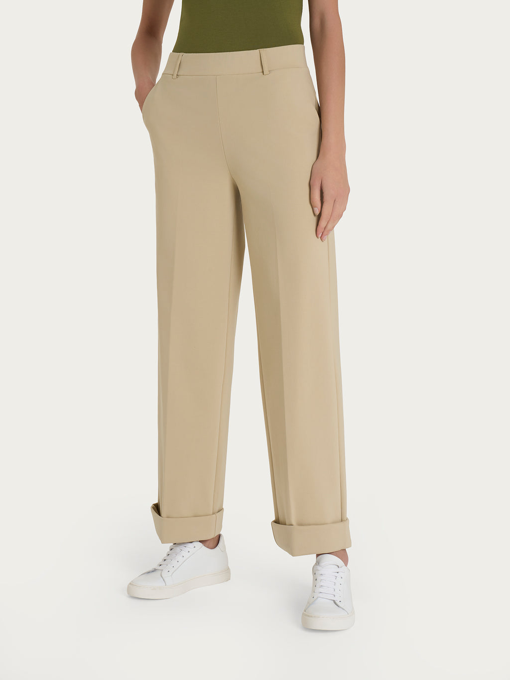 Ragno Compact Light pantaloni larghi donna Irish Cream tasche