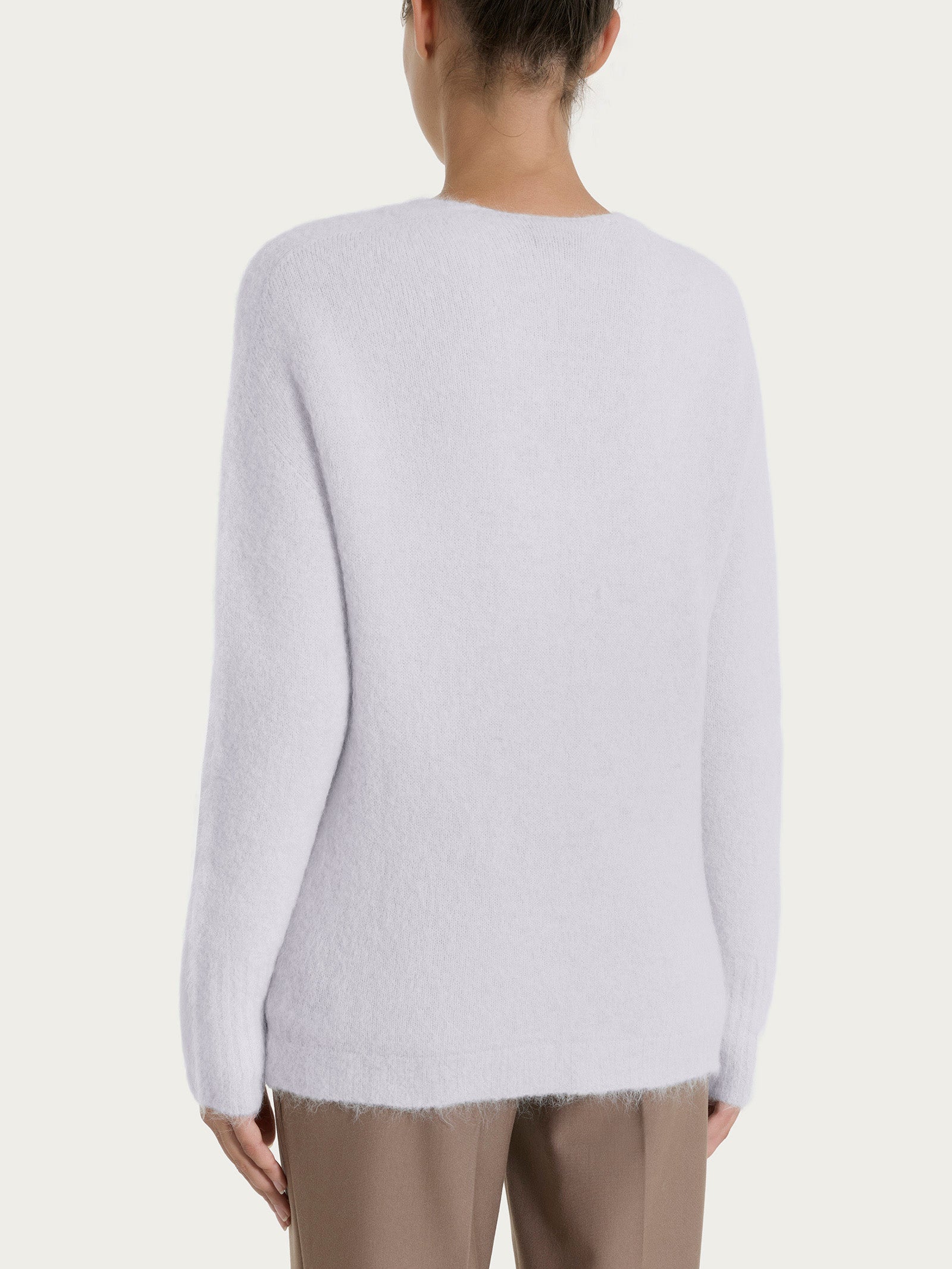 Ragno Misto Alpaca cardigan aperto grigio perla caldo