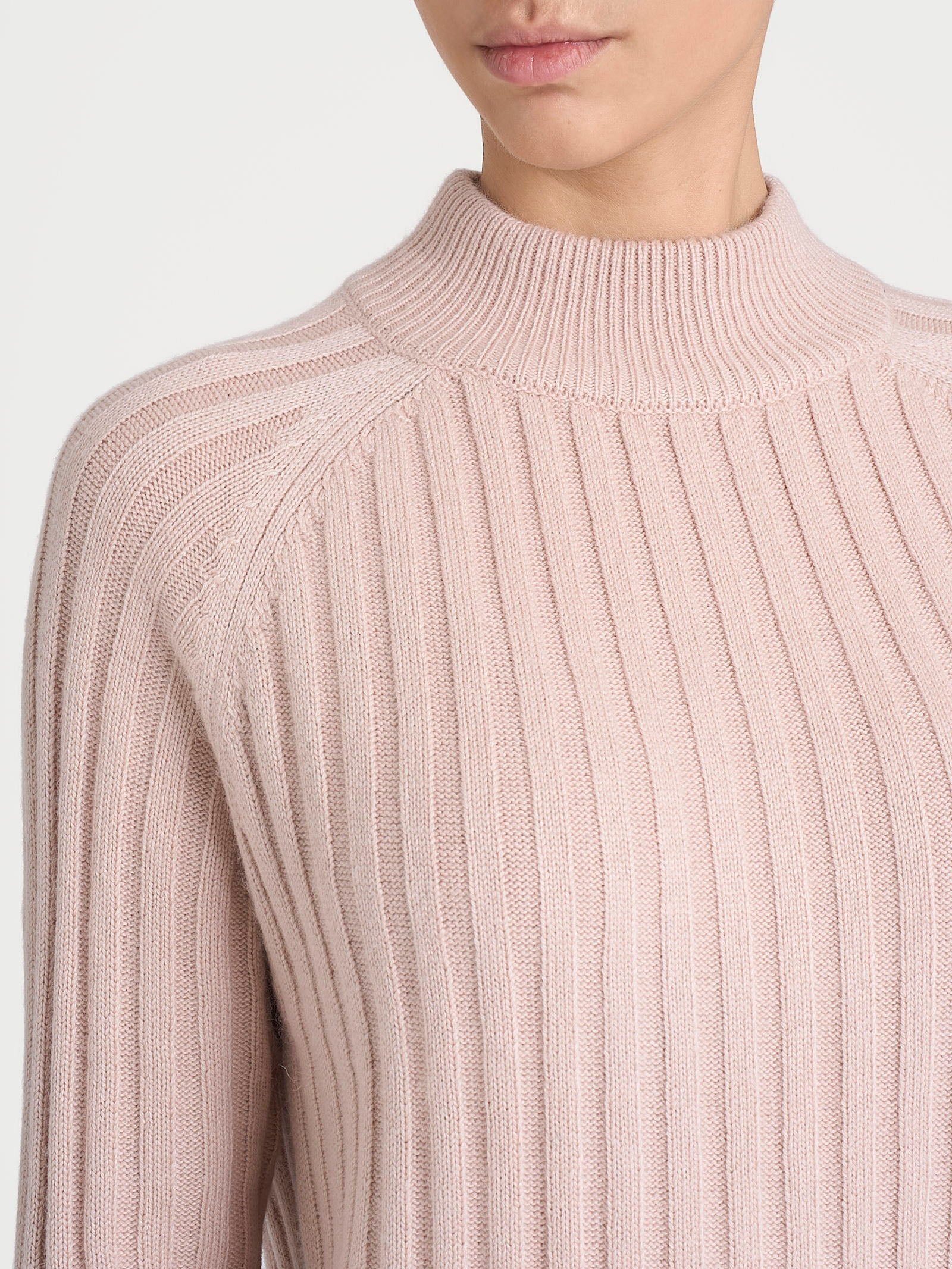 Ragno Natural Soft Lupetto Coste Collo Alto Cameo Rose
