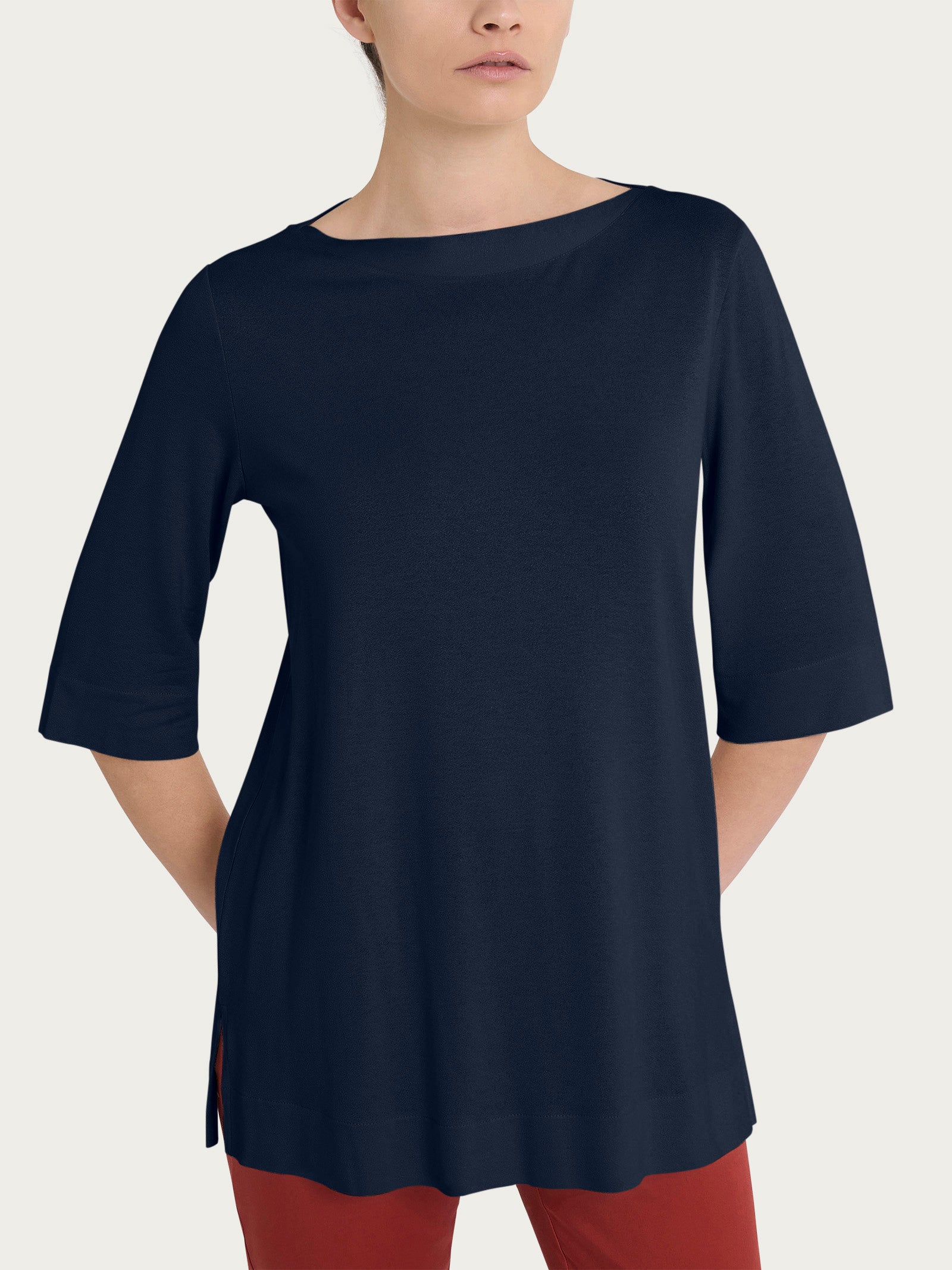 Ragno Viscosa Summer maglietta crepe 3/4 bleu