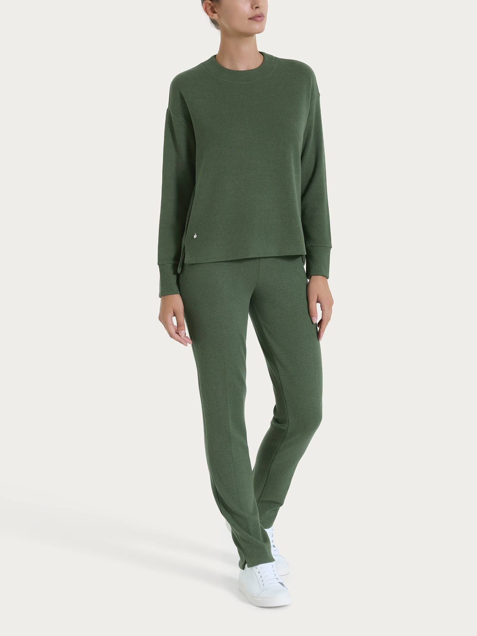 Ragno Comfort felpa girocollo Velvet Bronze Green