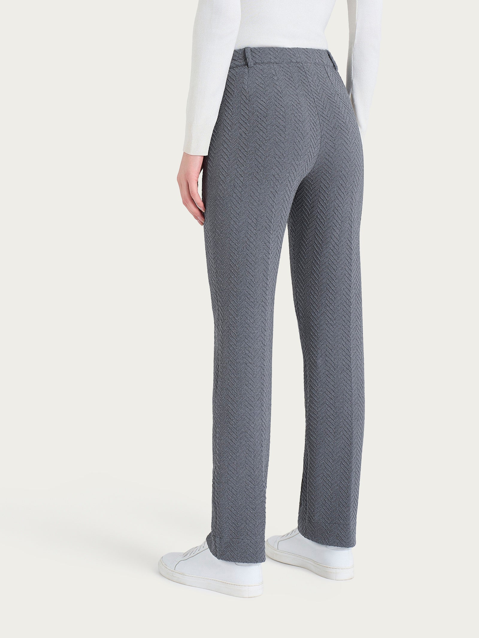 Ragno Eco Jacquard pantalone dritto donna grigio mel spina pesce