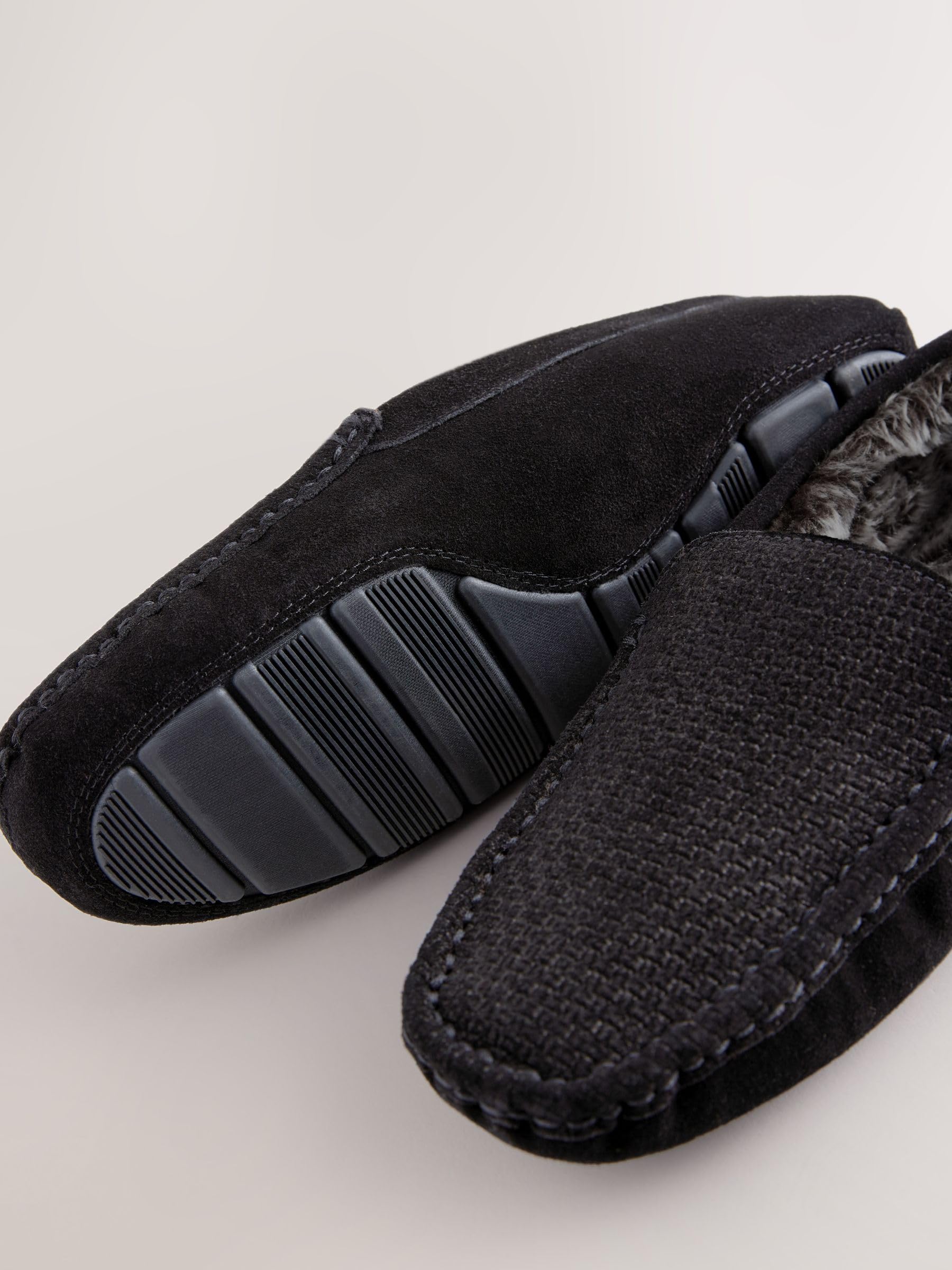 Next pantofole mocassino scamosciate uomo 42 EU fodera pelliccia