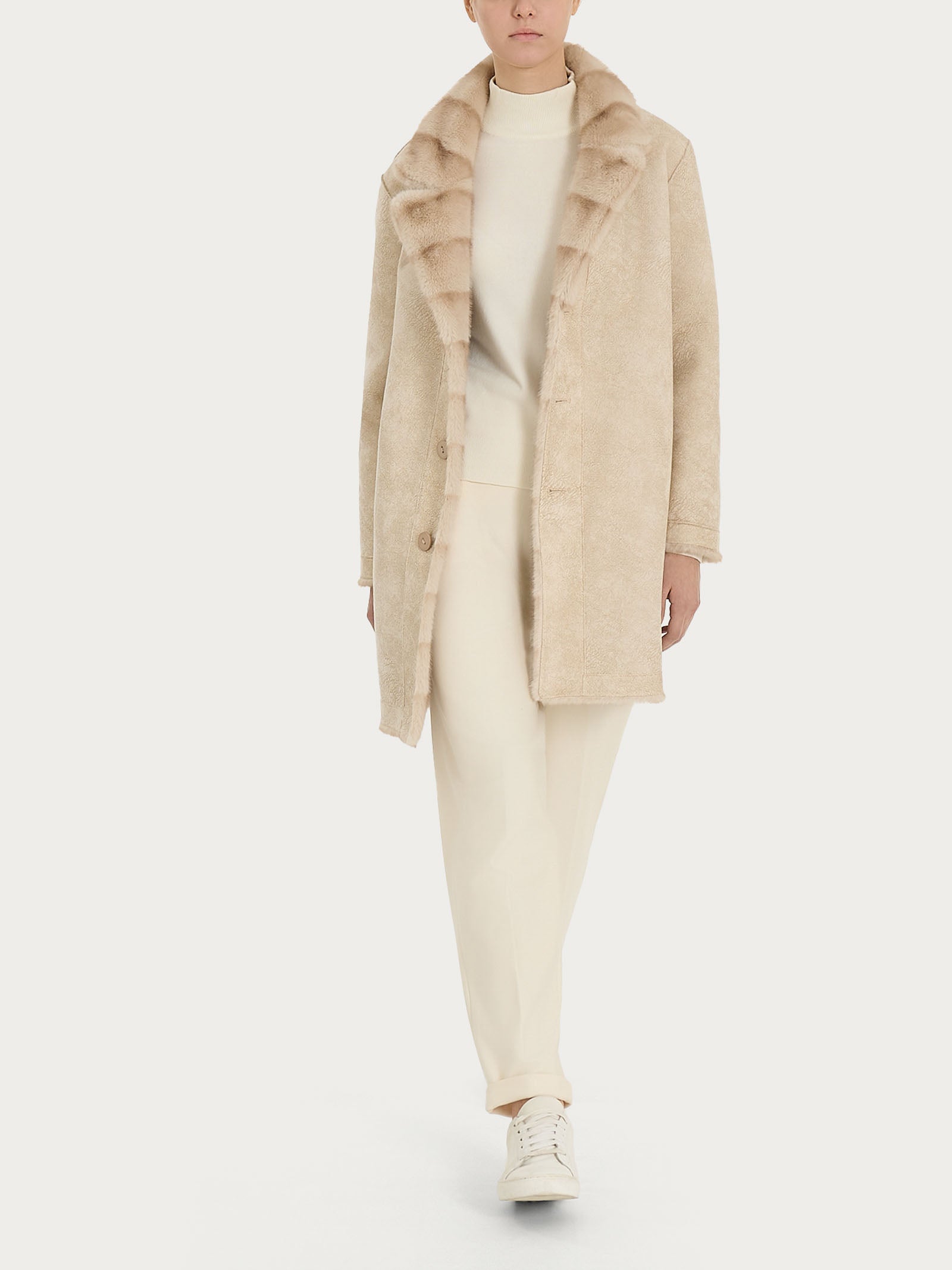 Ragno Comfort Cappotto double-face champignon revers
