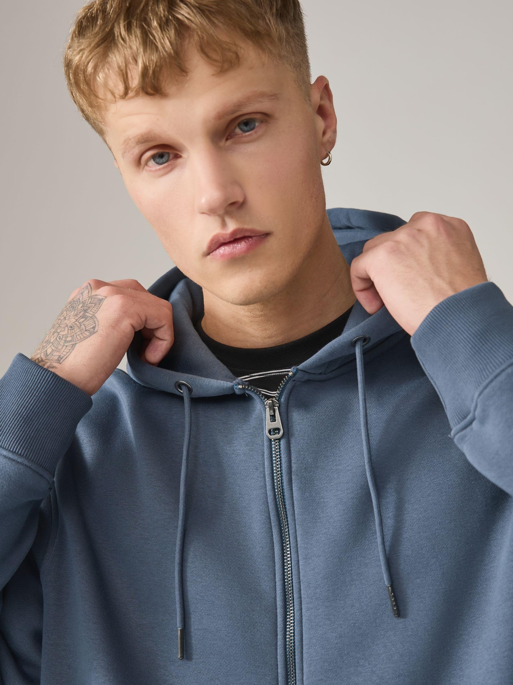 Next felpa uomo con cappuccio zip uso quotidiano