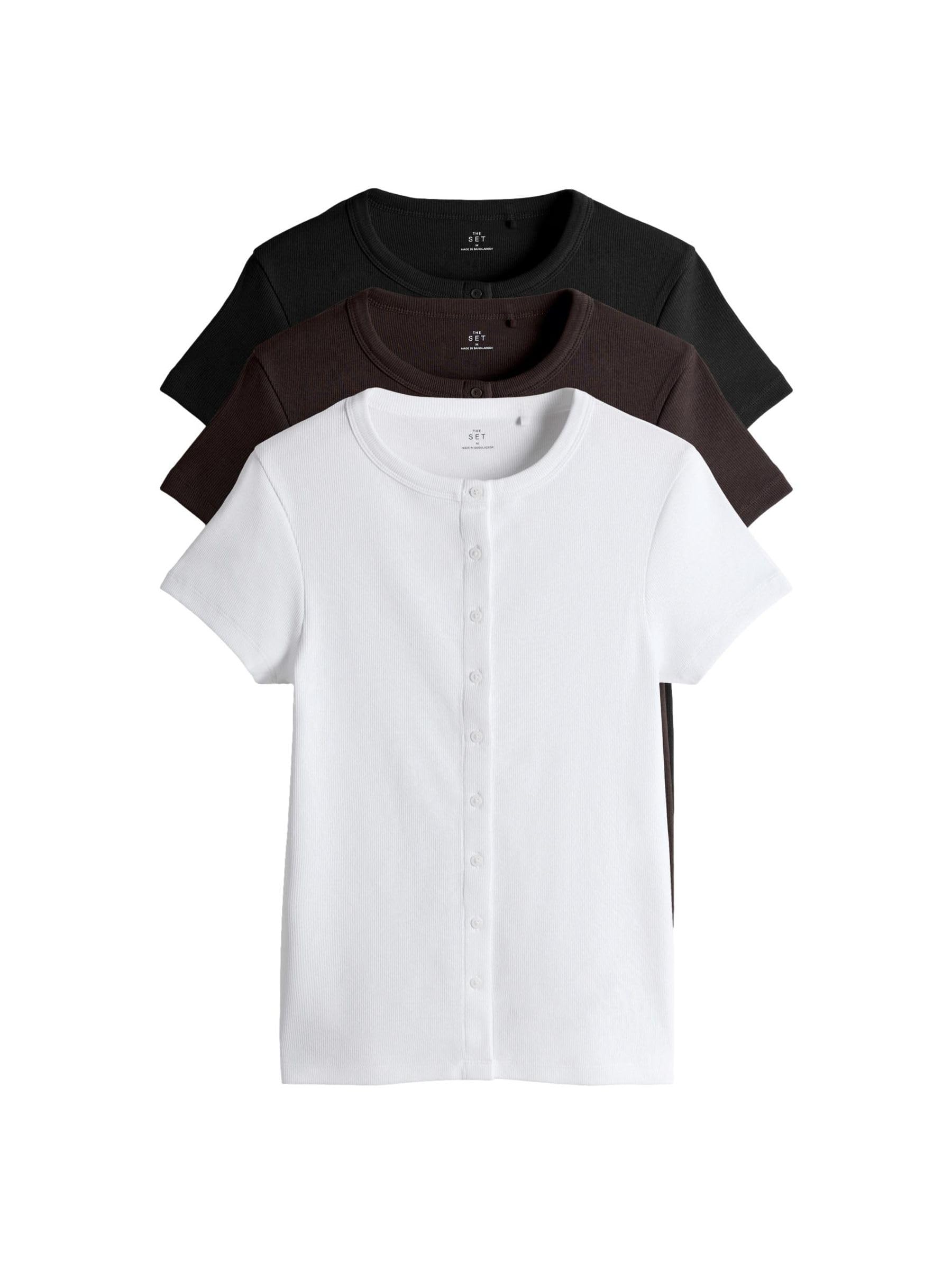 Geo Next The Set T-Shirt Coste Bottoni donna 3 pezzi comoda