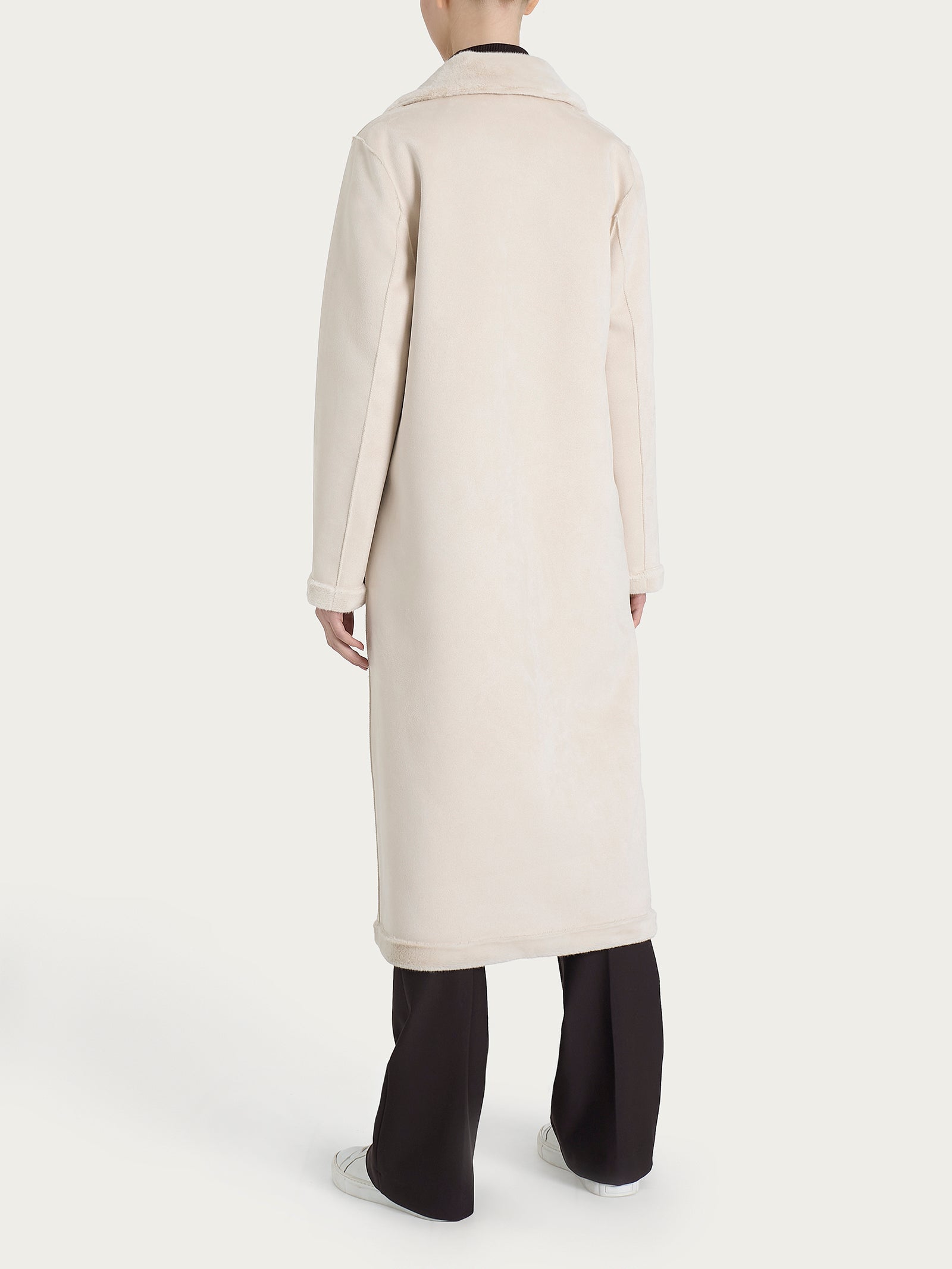 Ragno Vegan Shearling cappotto lungo double-face champignon