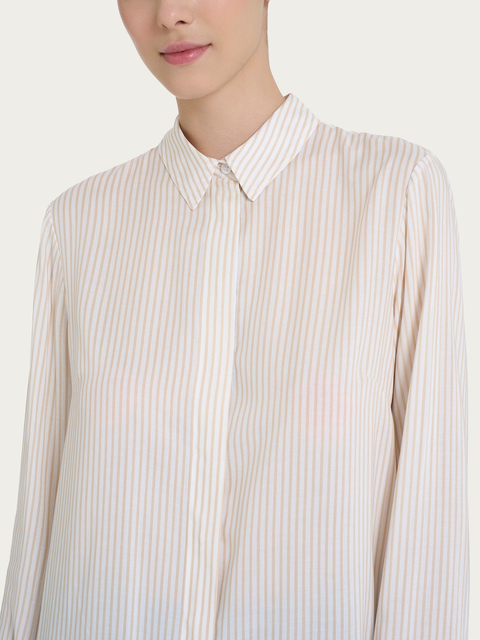 Ragno EcoSeta Camicia Righe Manica Lunga Irish Cream