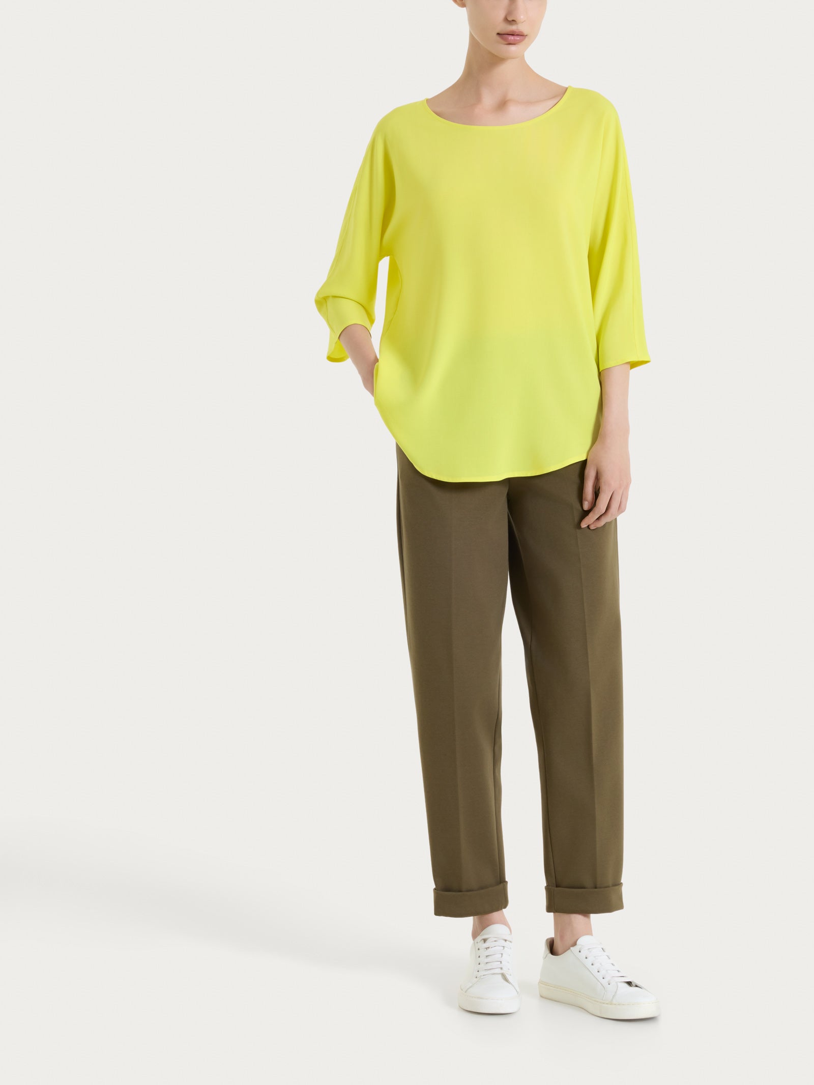 Ragno Blusa Manica 3/4 Voile Stretch Acacia giallo viscosa