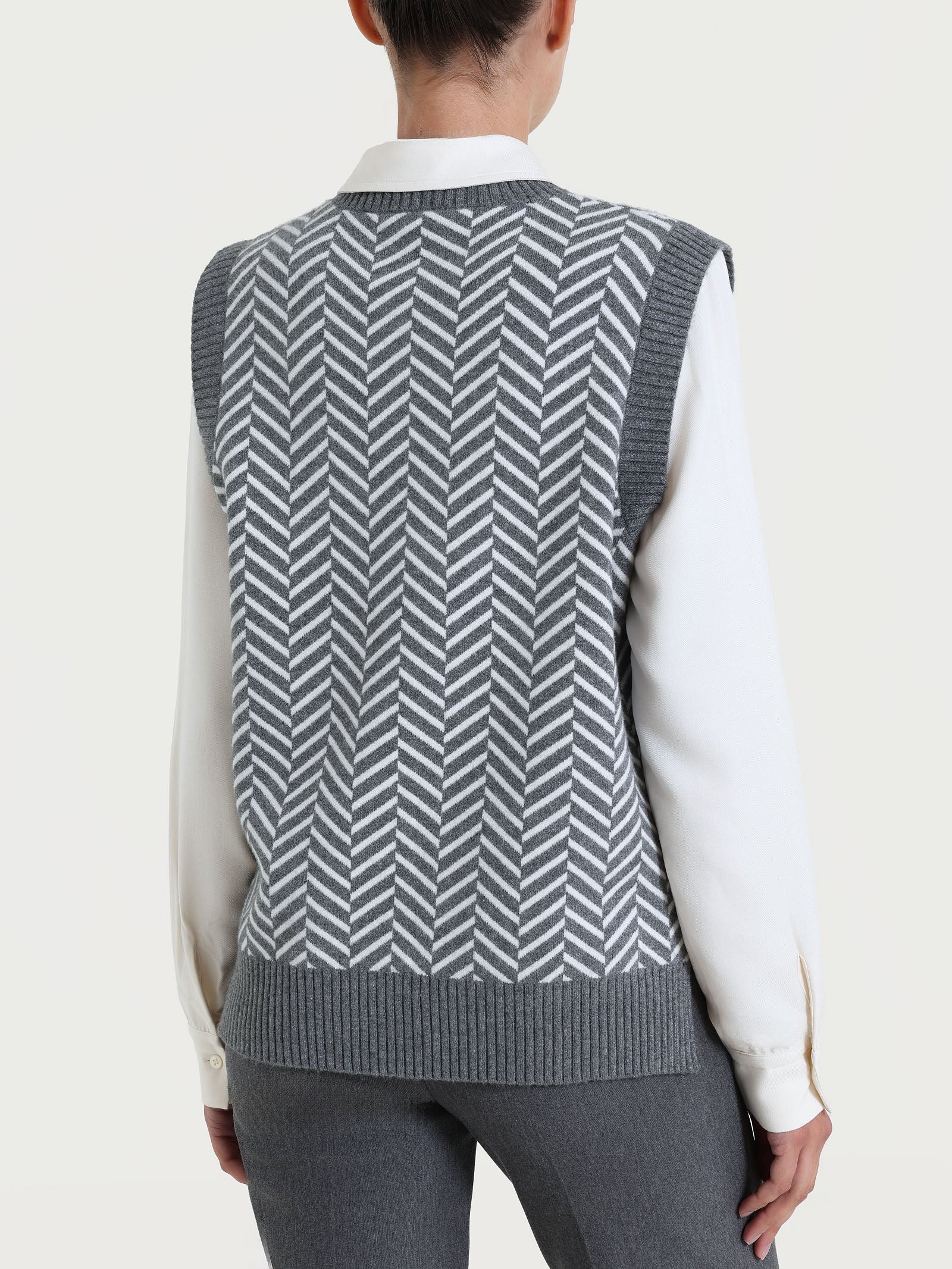 Ragno Super Soft gilet spigato grigio ferro melange