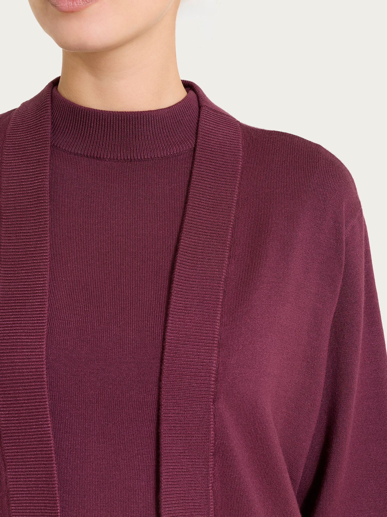 Ragno Four Seasons cardigan corto viola vestibilità regular