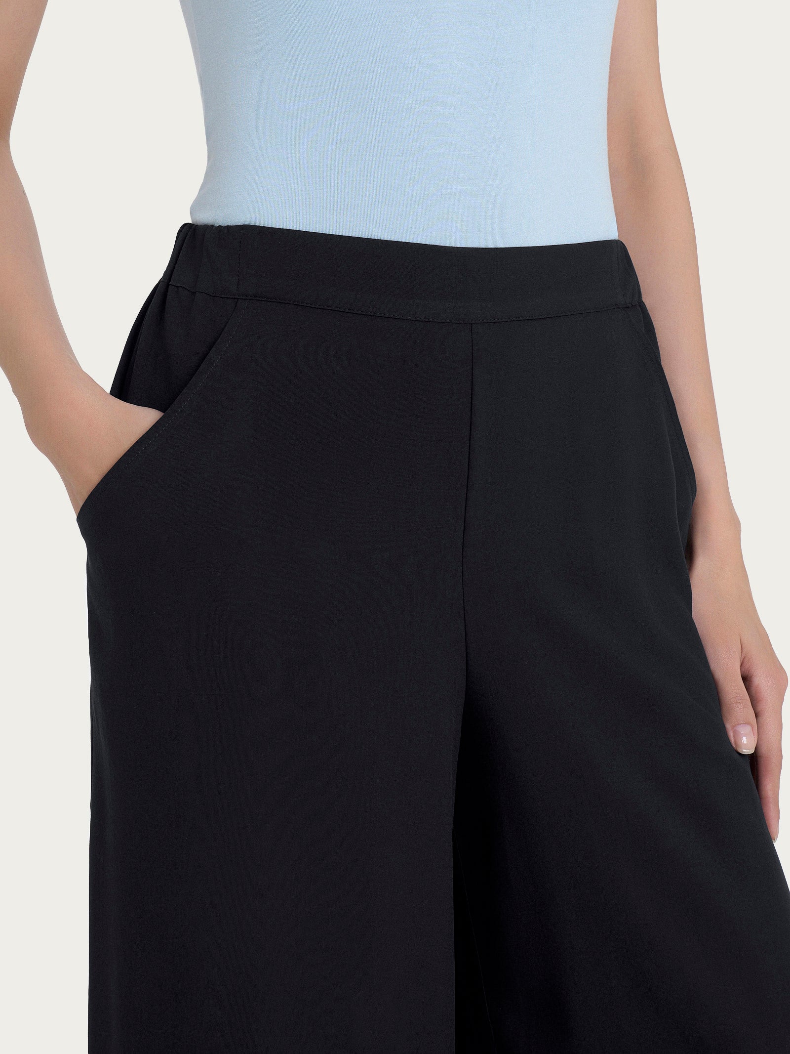 Ragno EcoSeta Pantalone Palazzo pantaloni nero viscosa