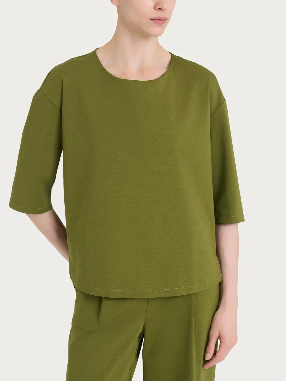 Ragno Compact Light maglia girocollo Sphagnum 3/4