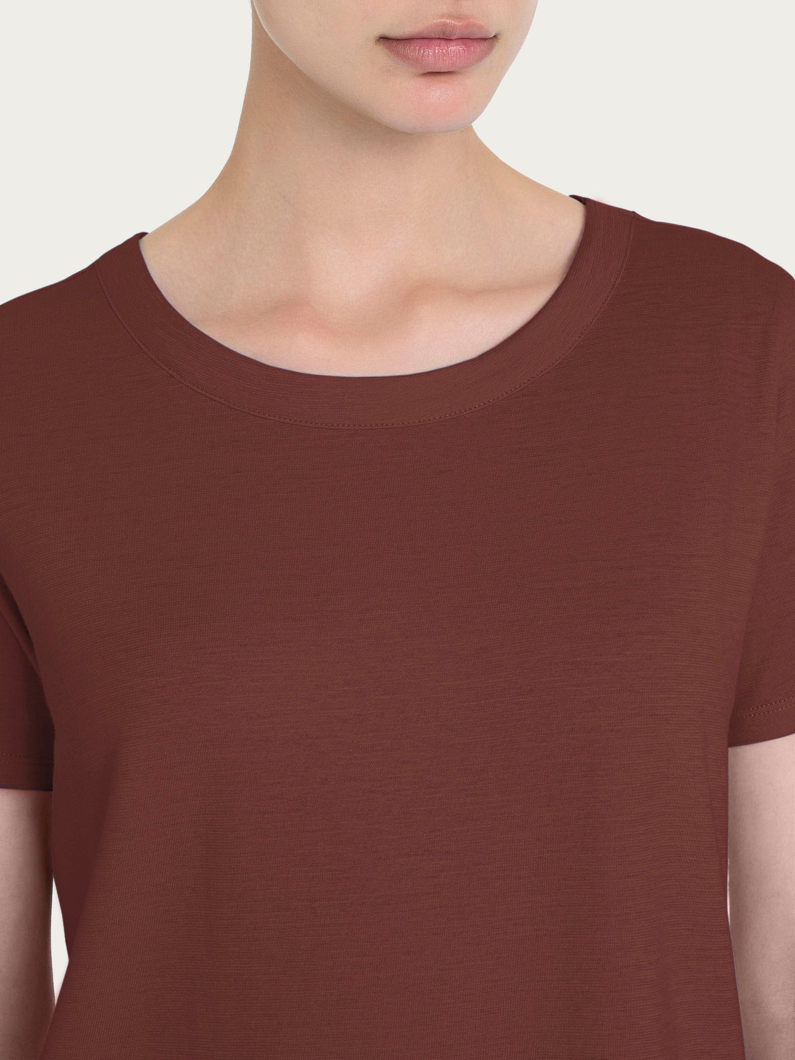 Ragno Maglietta Girocollo Slub Jersey Cotone Cappuccino