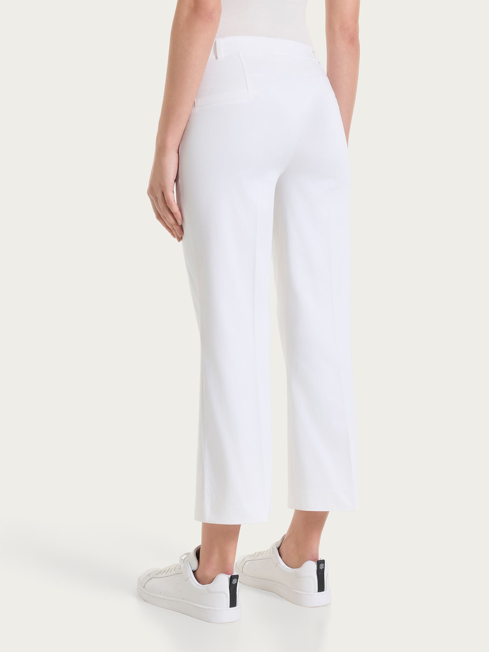 Ragno Gem Pantalone Flare Caviglia Satin Bianco