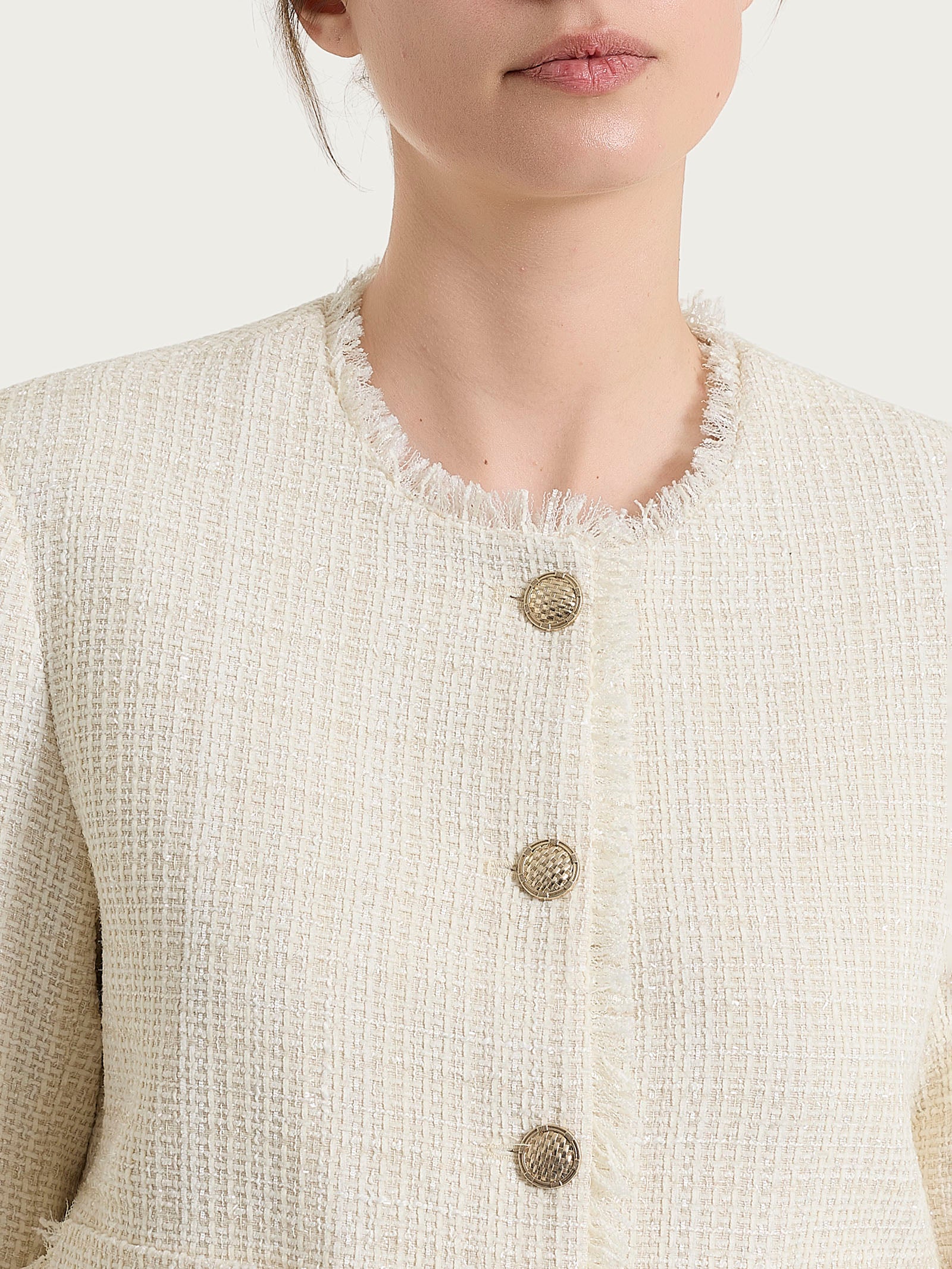 Ragno Compact giacca corta bouclé Avorio