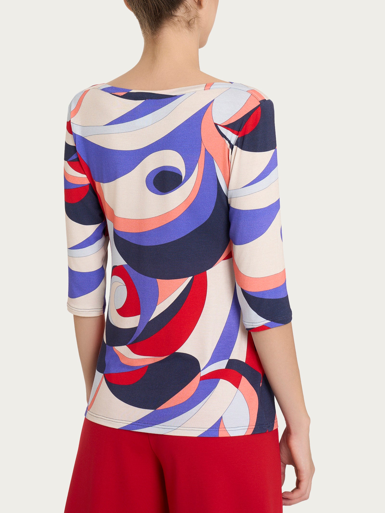 Ragno Viscosa Summer girocollo maglietta fantasia blu