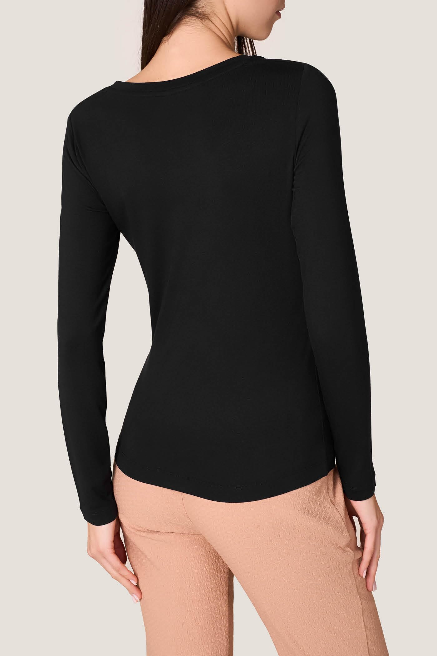 Goldenpoint Maglia Donna Girocollo Aderente Manica Lunga