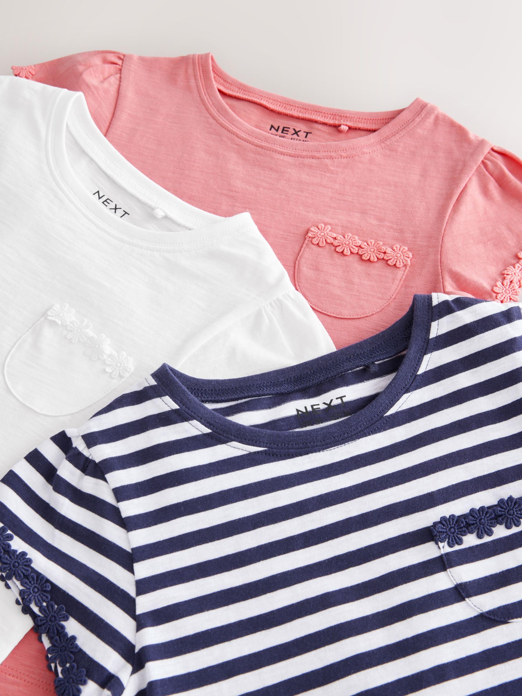 Next T-shirt bambina cotone margherite 8 anni 3 pezzi