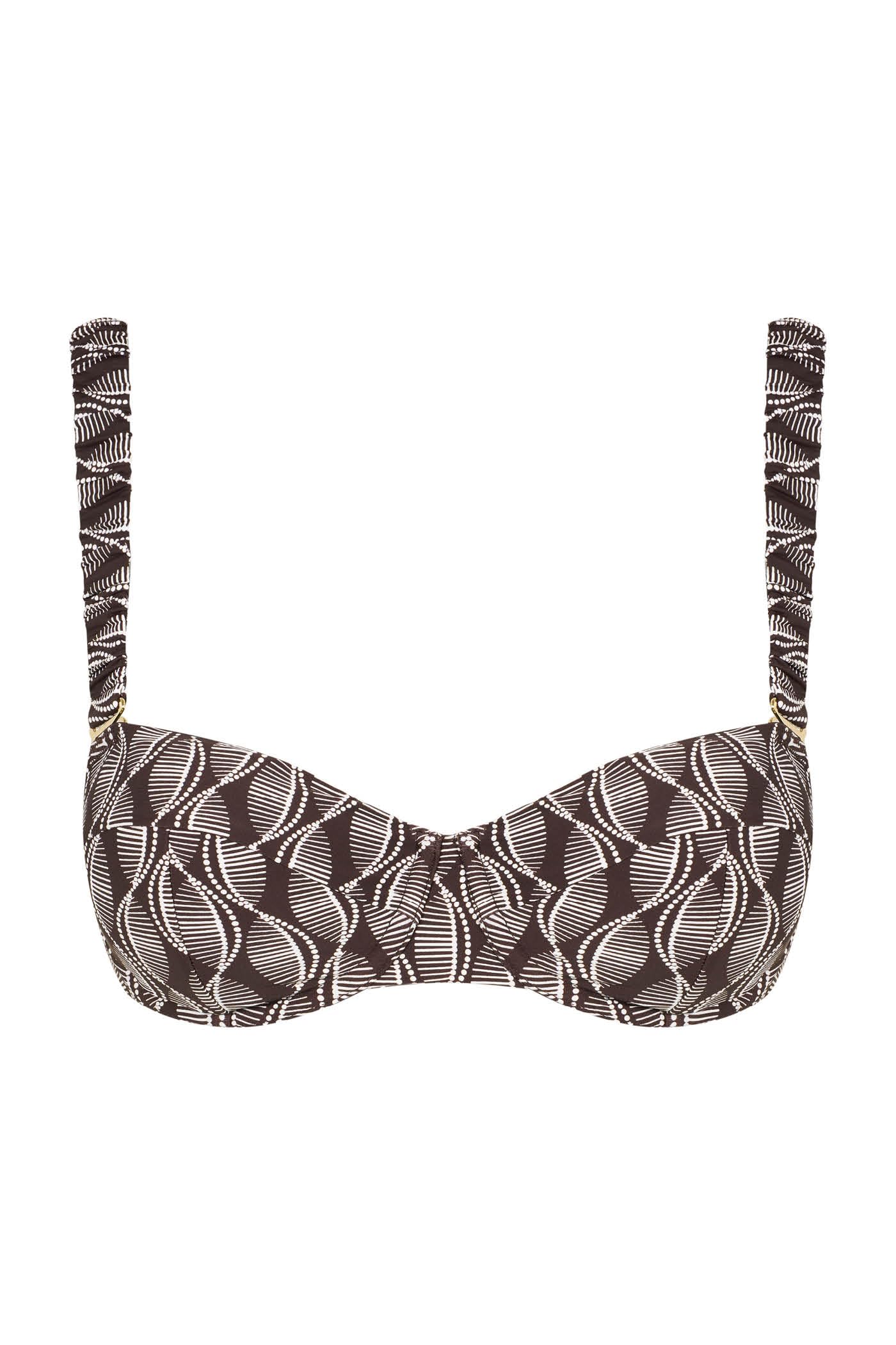 Goldenpoint Seashell top bikini balconcino fantasia geometrica