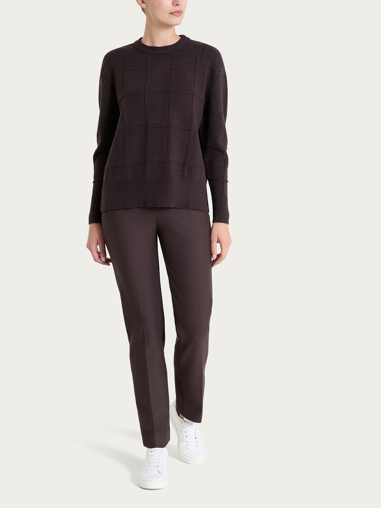 Ragno Super Soft Maglia Girocollo Check Maglia Chocolate Torte