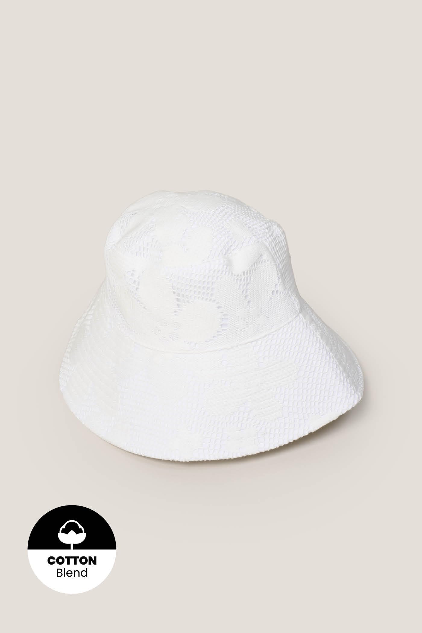 Goldenpoint Filet Cappello Bucket Tela e Pizzo Tinta Unita