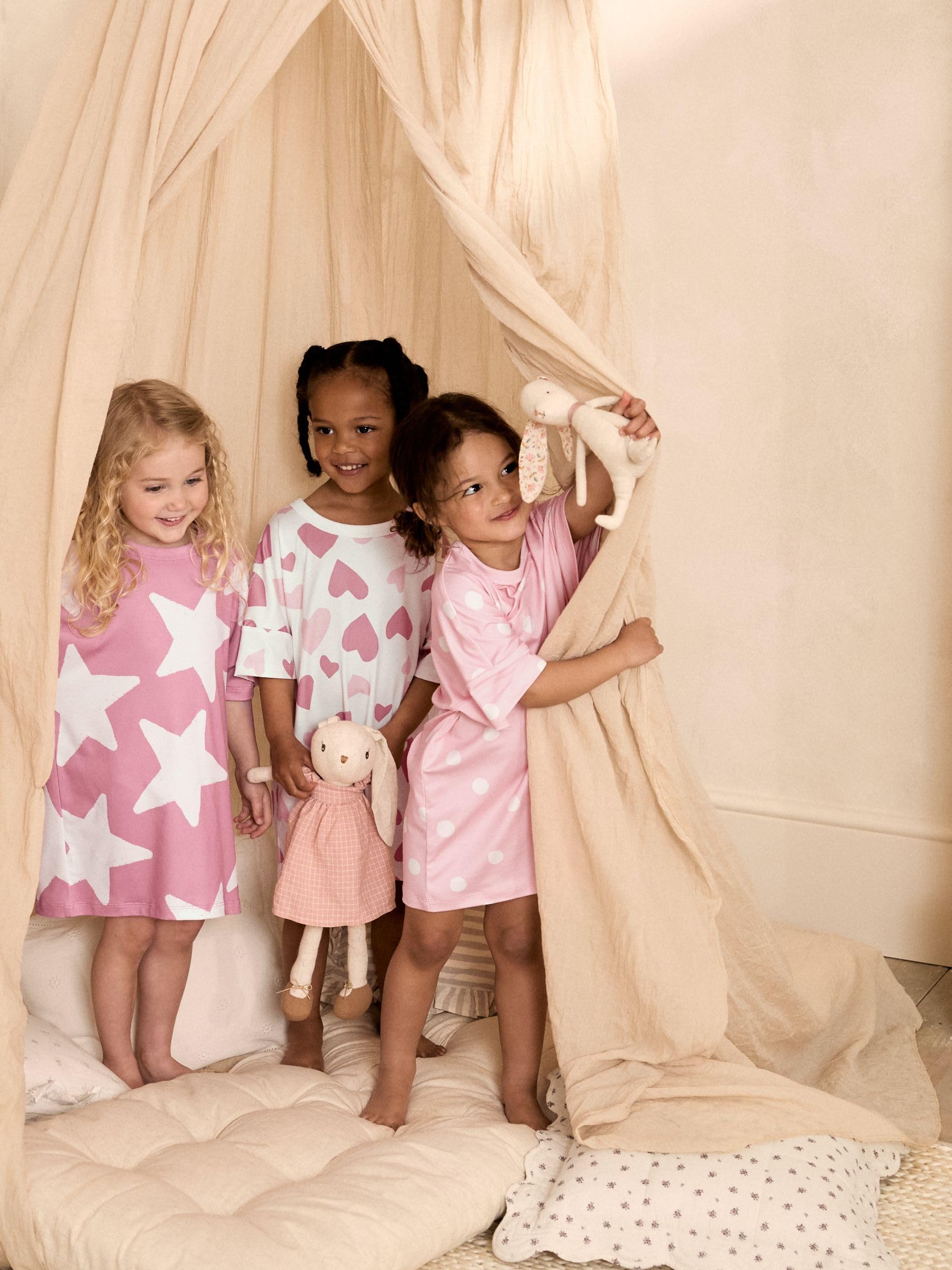 Next Confezione 3 Camicie Notte Bambina Rosa Morbide