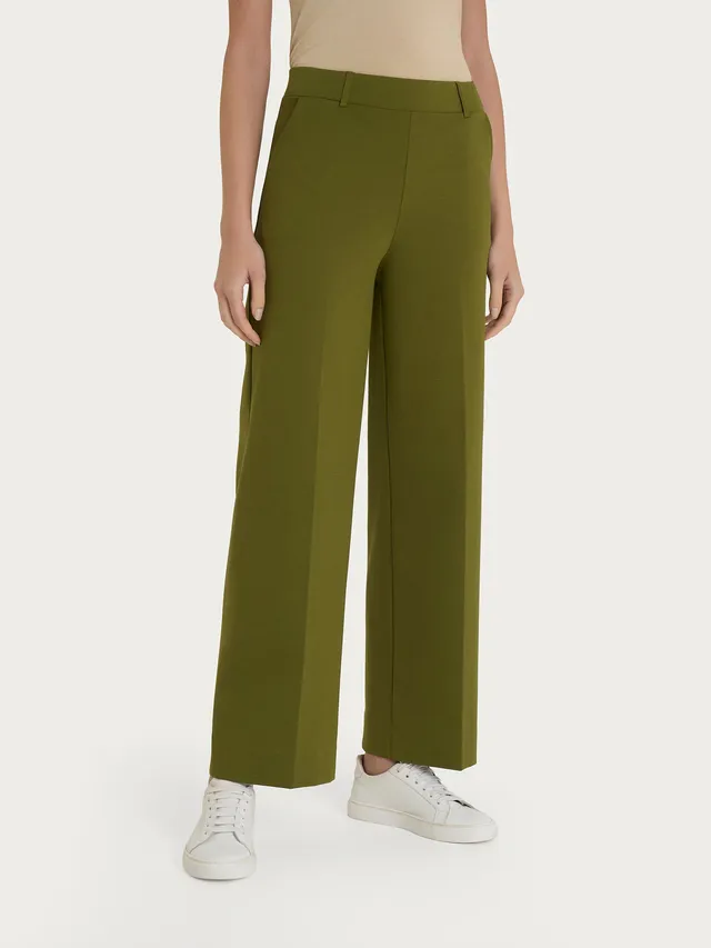 Ragno Compact Light Pantalone Ampio Sphagnum wide leg donna