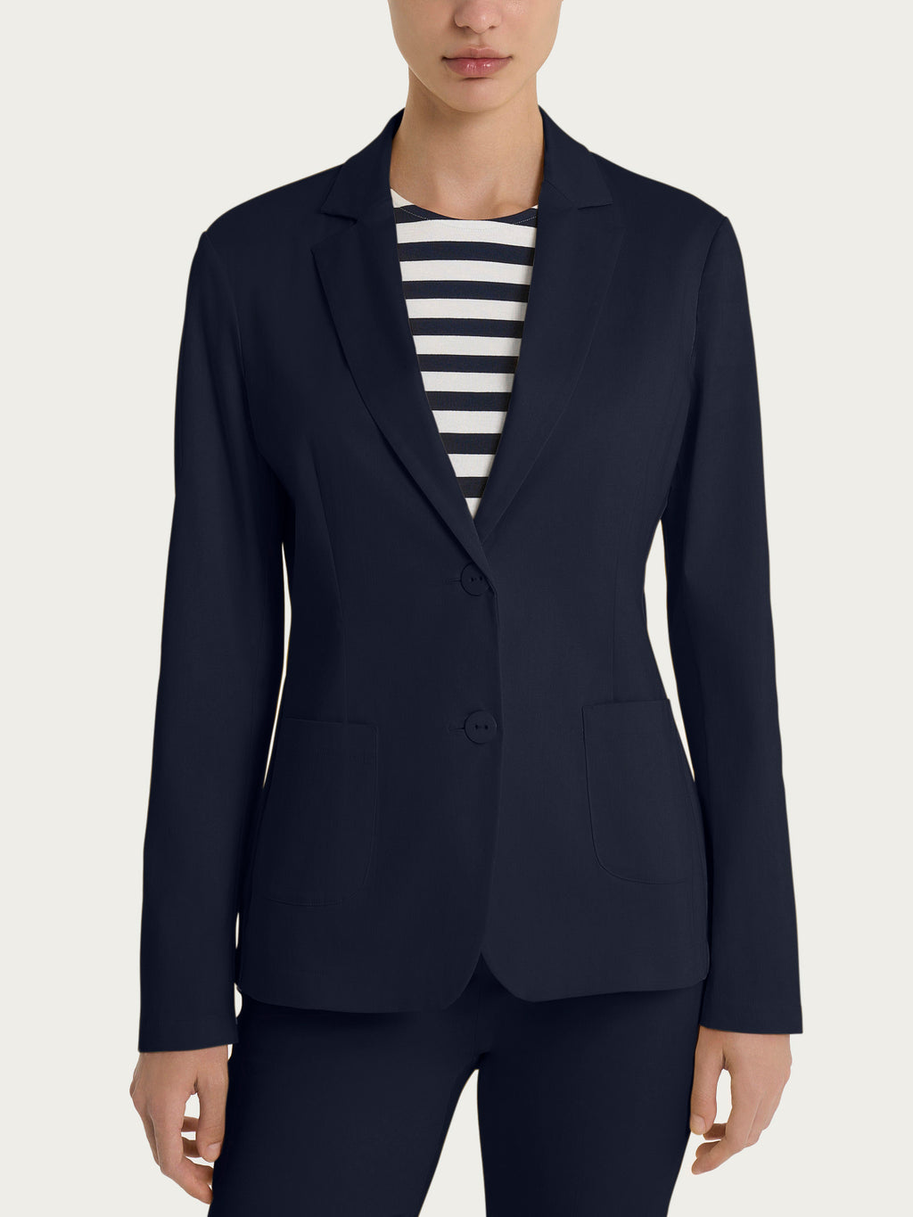Ragno Satin Power blazer due bottoni blu cotone elasticizzato