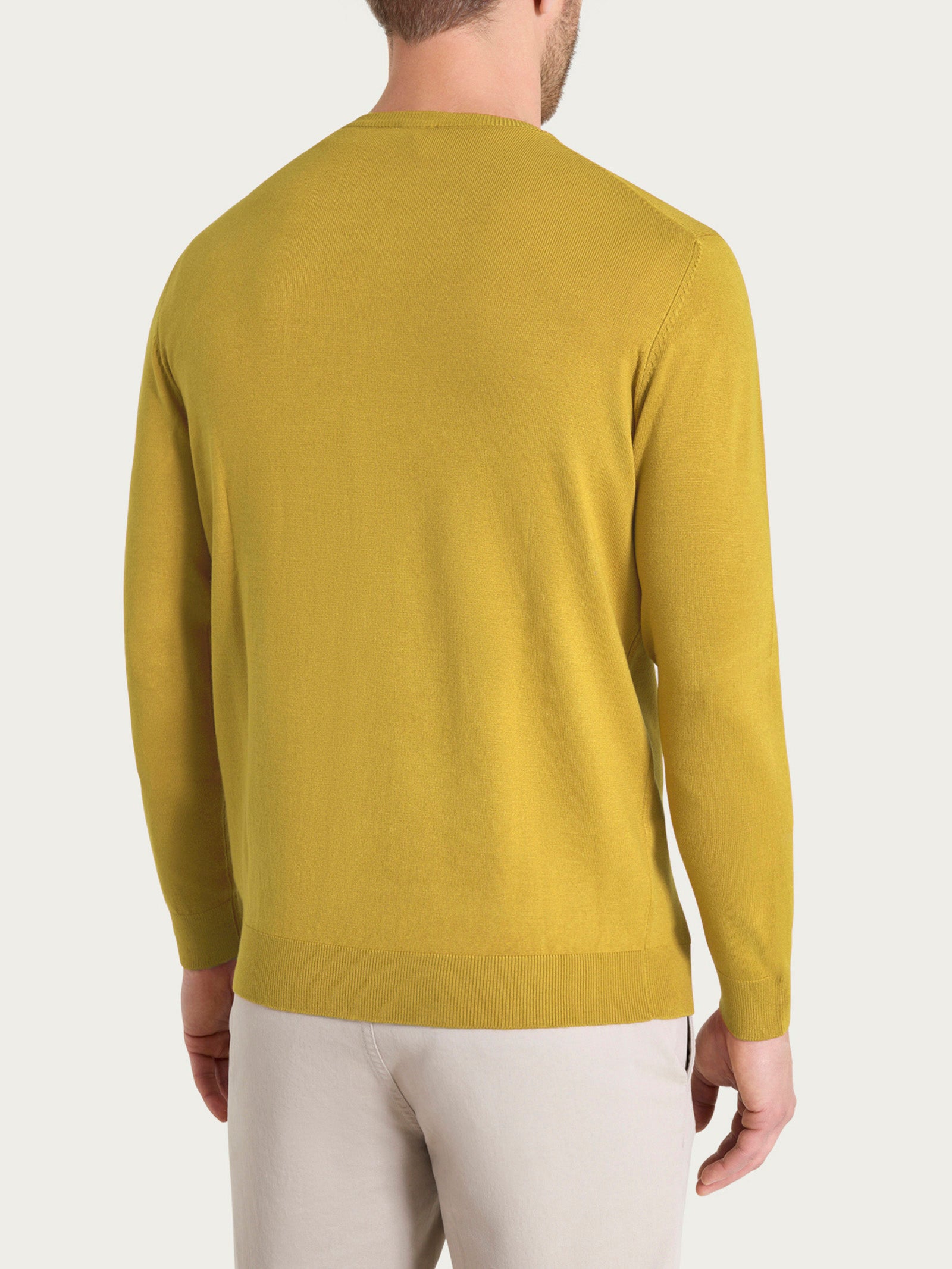 Ragno Four Seasons pull scollo V uomo Oil Yellow viscosa