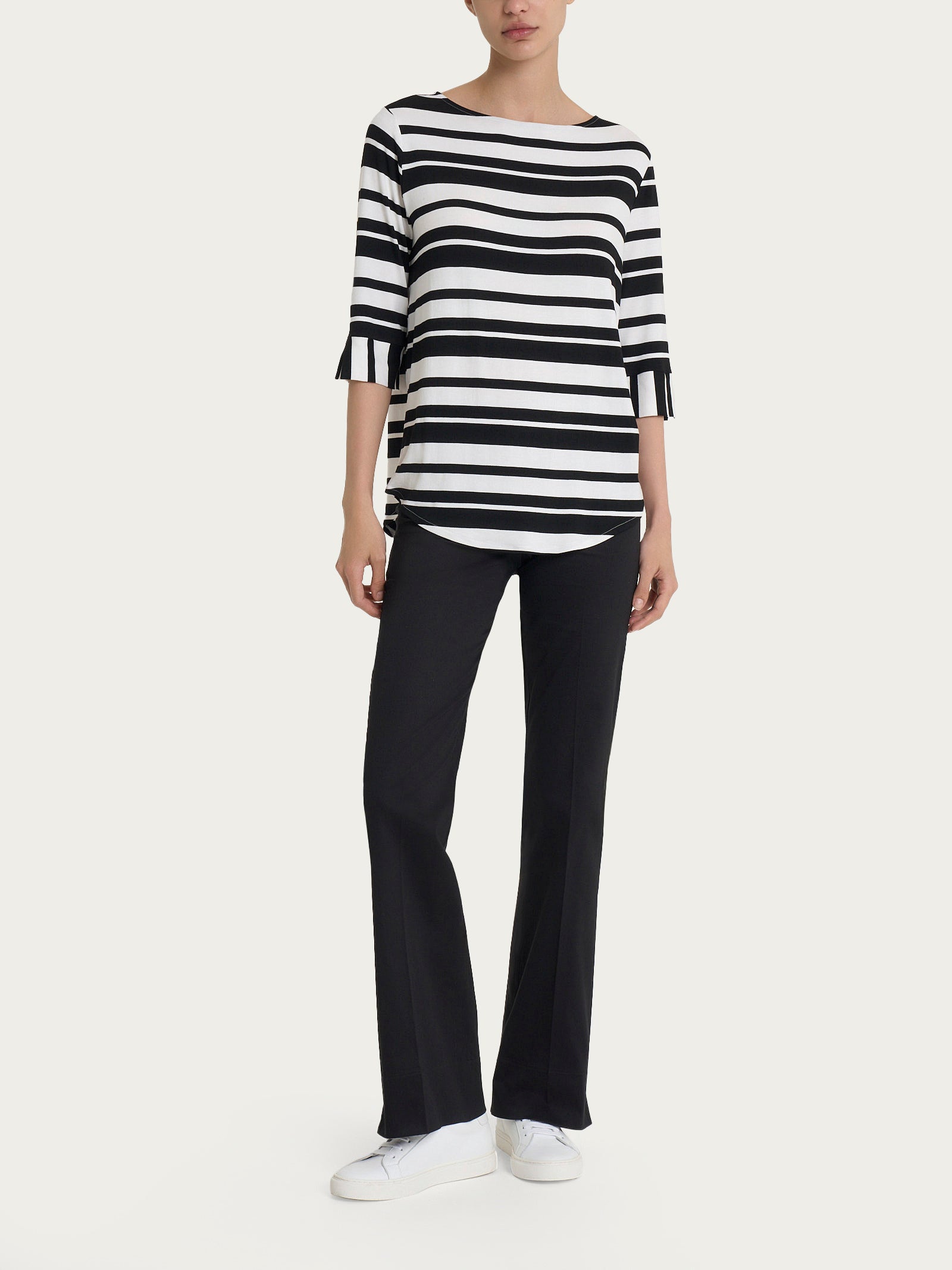 Ragno Satin Power Pantalone Flare Nero con spacchetti