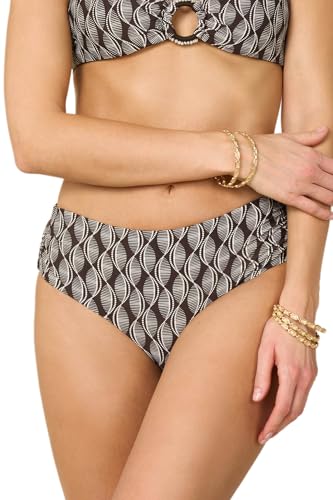 Goldenpoint Seashell slip bikini fianco alto arricciato geometrico bicolore