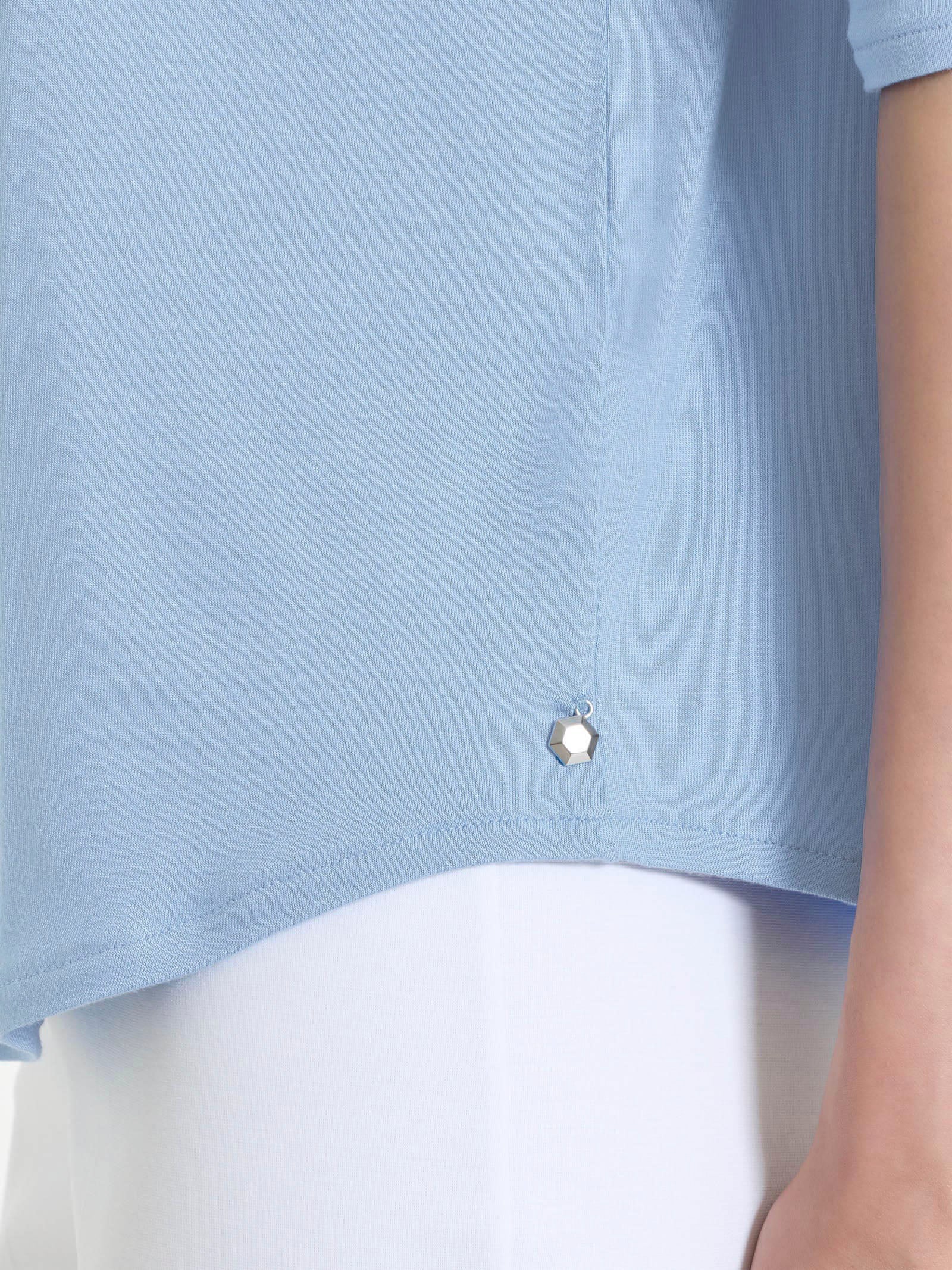 Ragno Viscosa Summer maglietta girocollo Dusty Blue viscosa