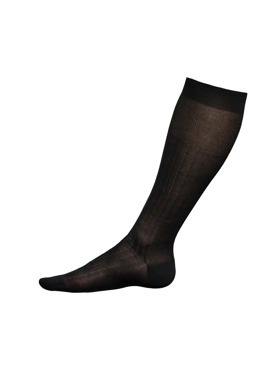 Ragno 100% Cotton calza sottoginocchio Nero filo di Scozia