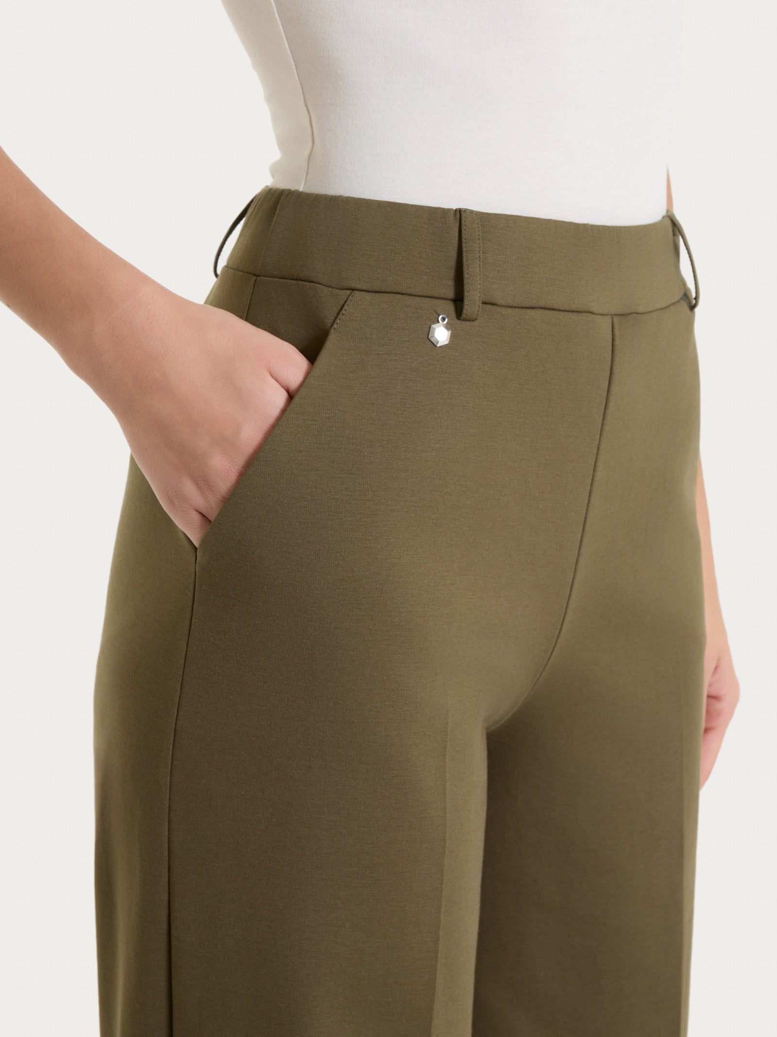 Ragno Perfetta Revolution palazzo pantalone Dark Olive leggero