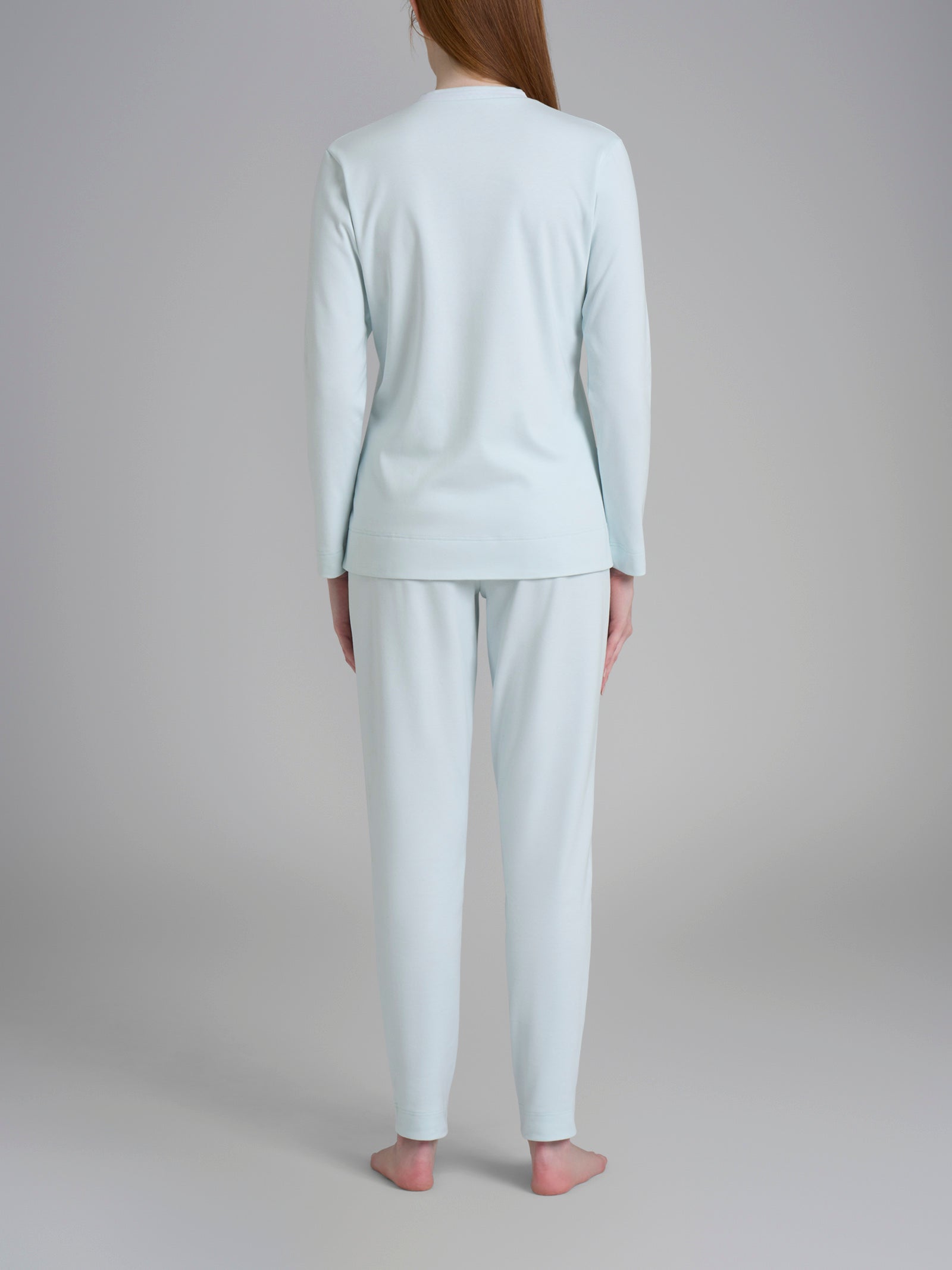 Ragno Pigiama Scollo V Wan Blue Cotone Interlock Donna