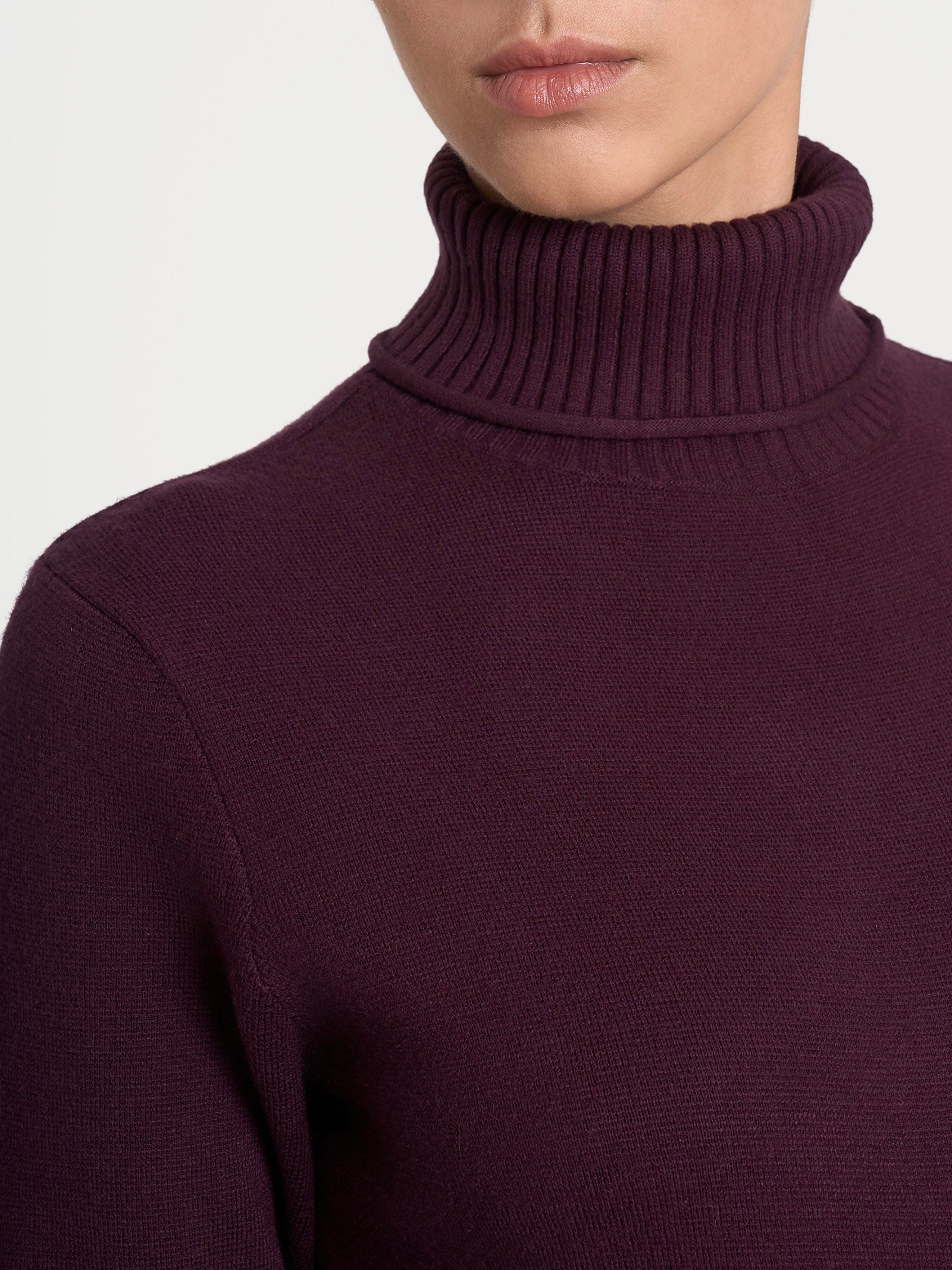 Ragno Super Soft Maglia Dolcevita Asimmetrico Fig viscosa