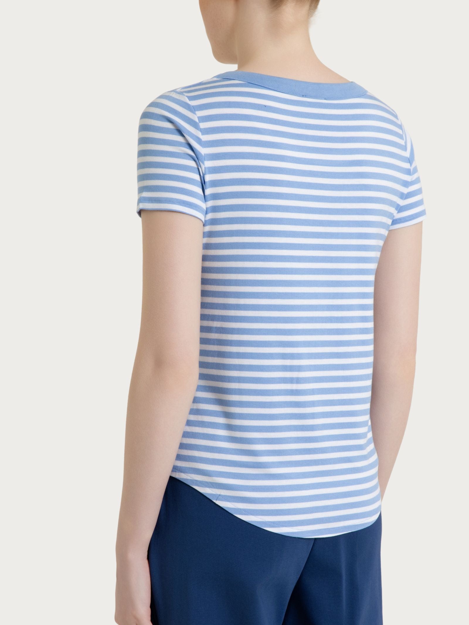 Ragno Viscosa Summer Maglietta righe manica corta Bel Air Blue
