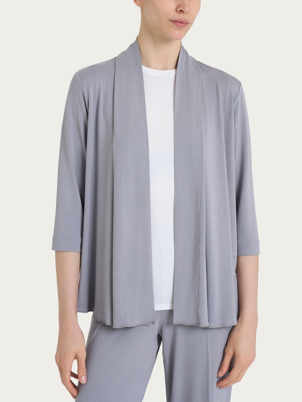 Ragno Viscosa Summer Open cardigan short cardigan grigio viscosa